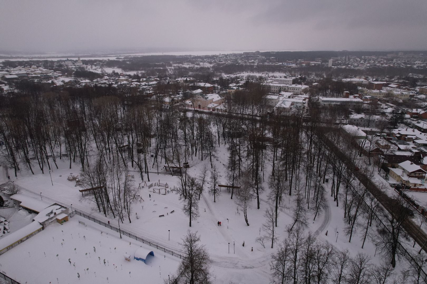 видео с коптера, парк, серпухов,
