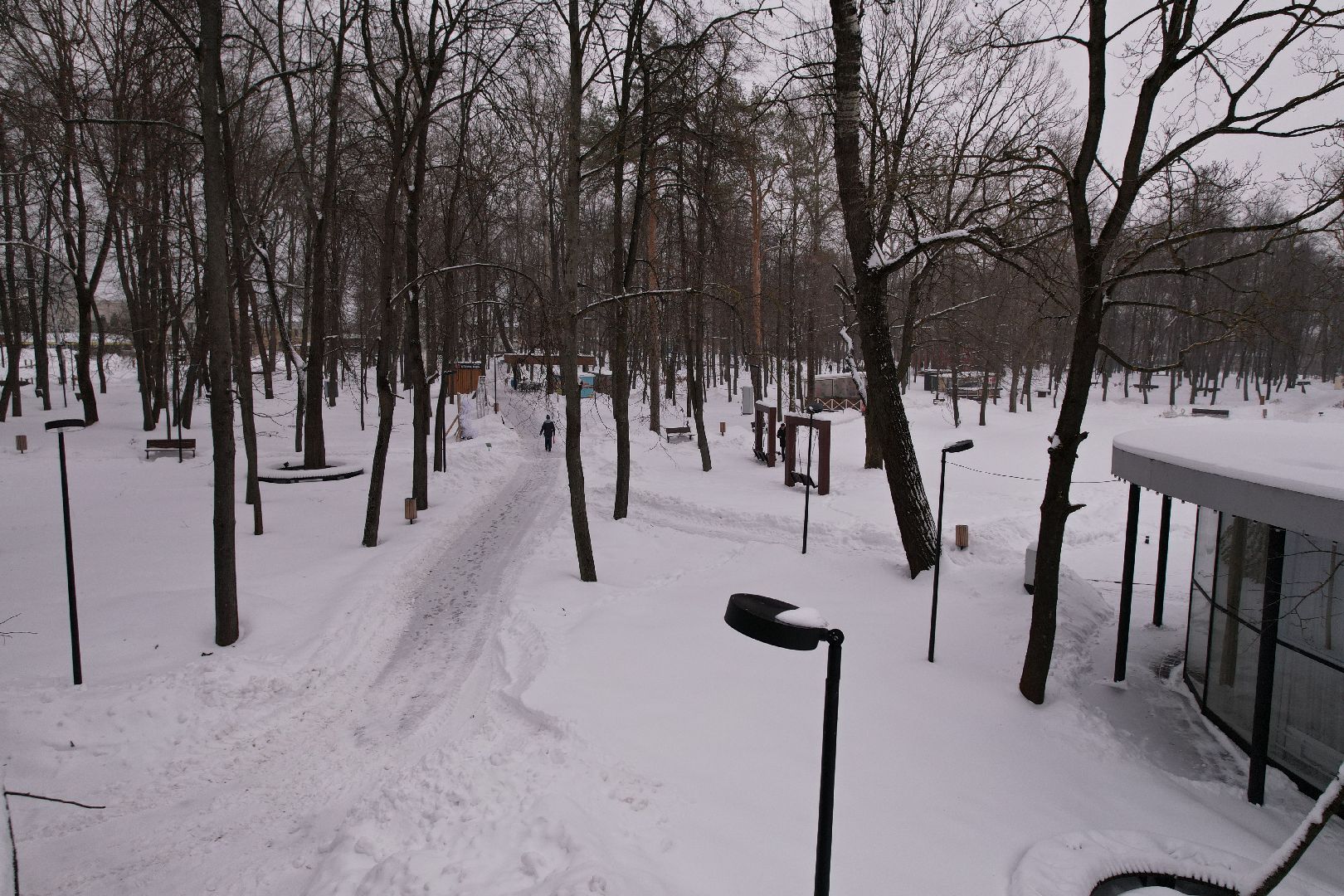 видео с коптера, парк, серпухов,