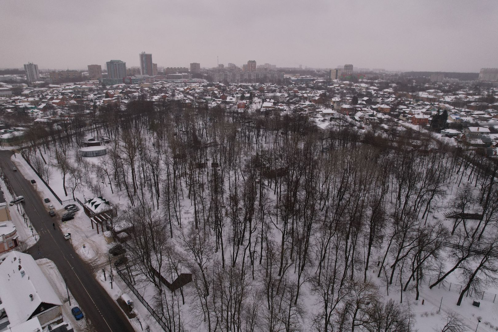видео с коптера, парк, серпухов,