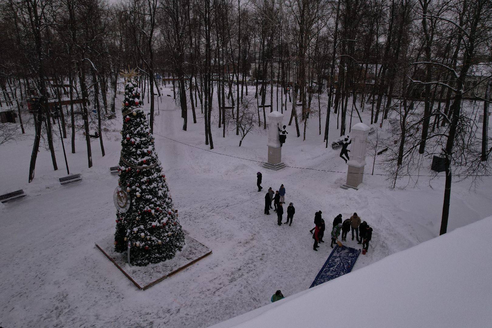 видео с коптера, парк, серпухов,