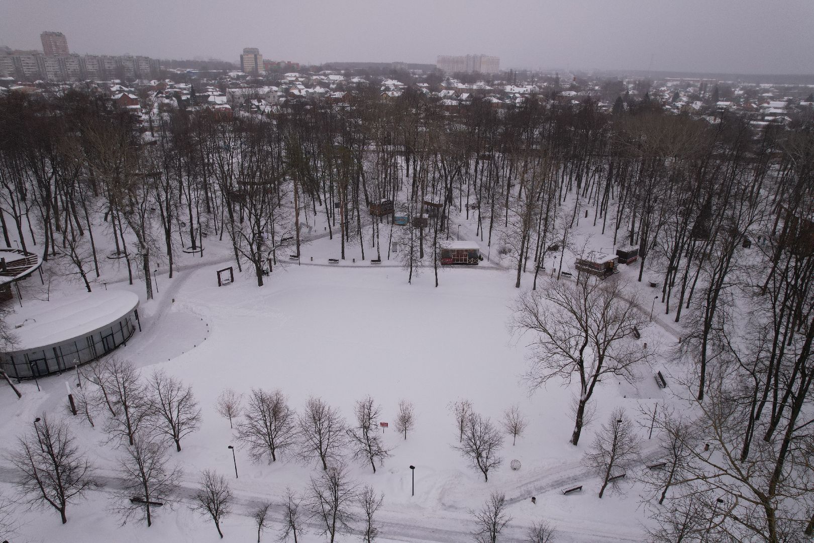 видео с коптера, парк, серпухов,
