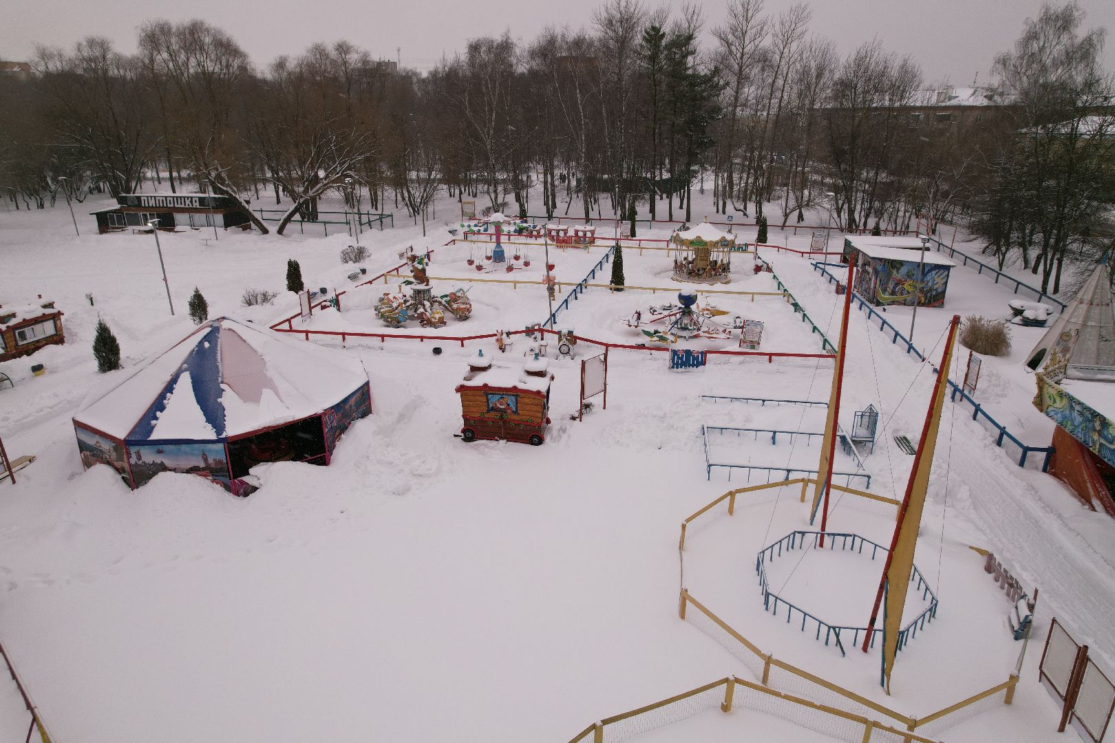 видео с коптера, питомник, парк, серпухов,