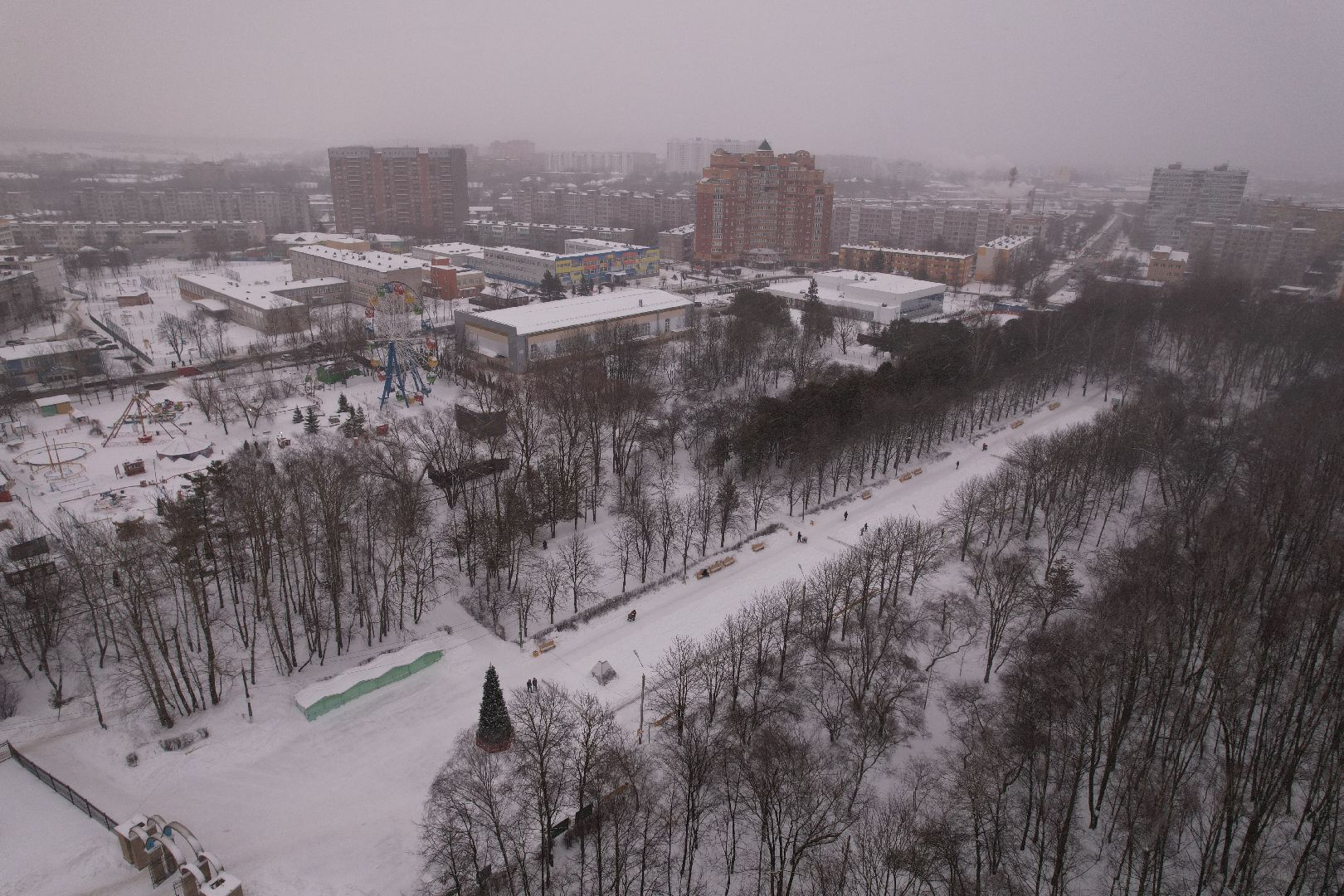 видео с коптера, питомник, парк, серпухов,