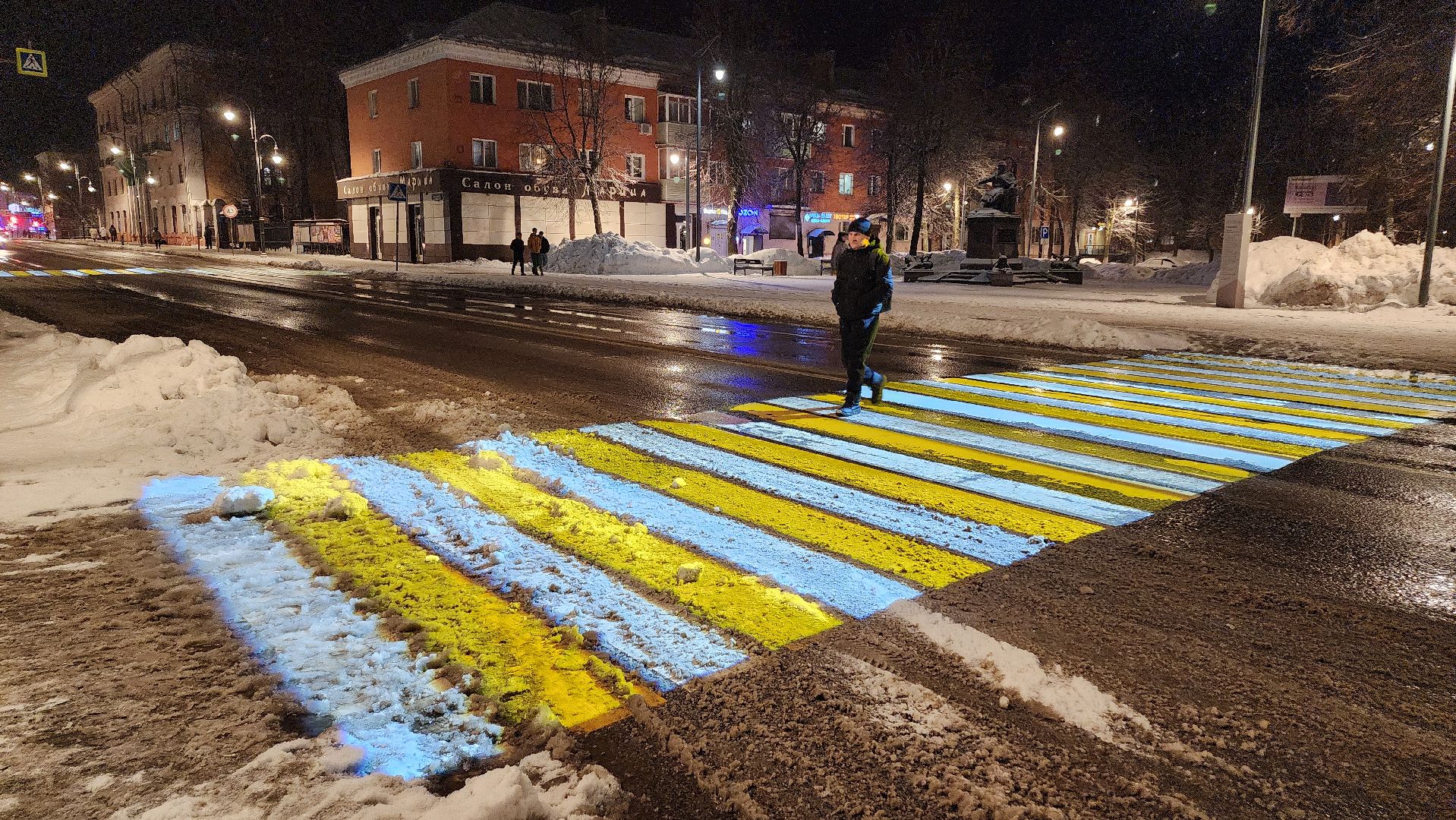 Проекционный пешеходный переход, Егорьевск, Подмосковье, московская область,