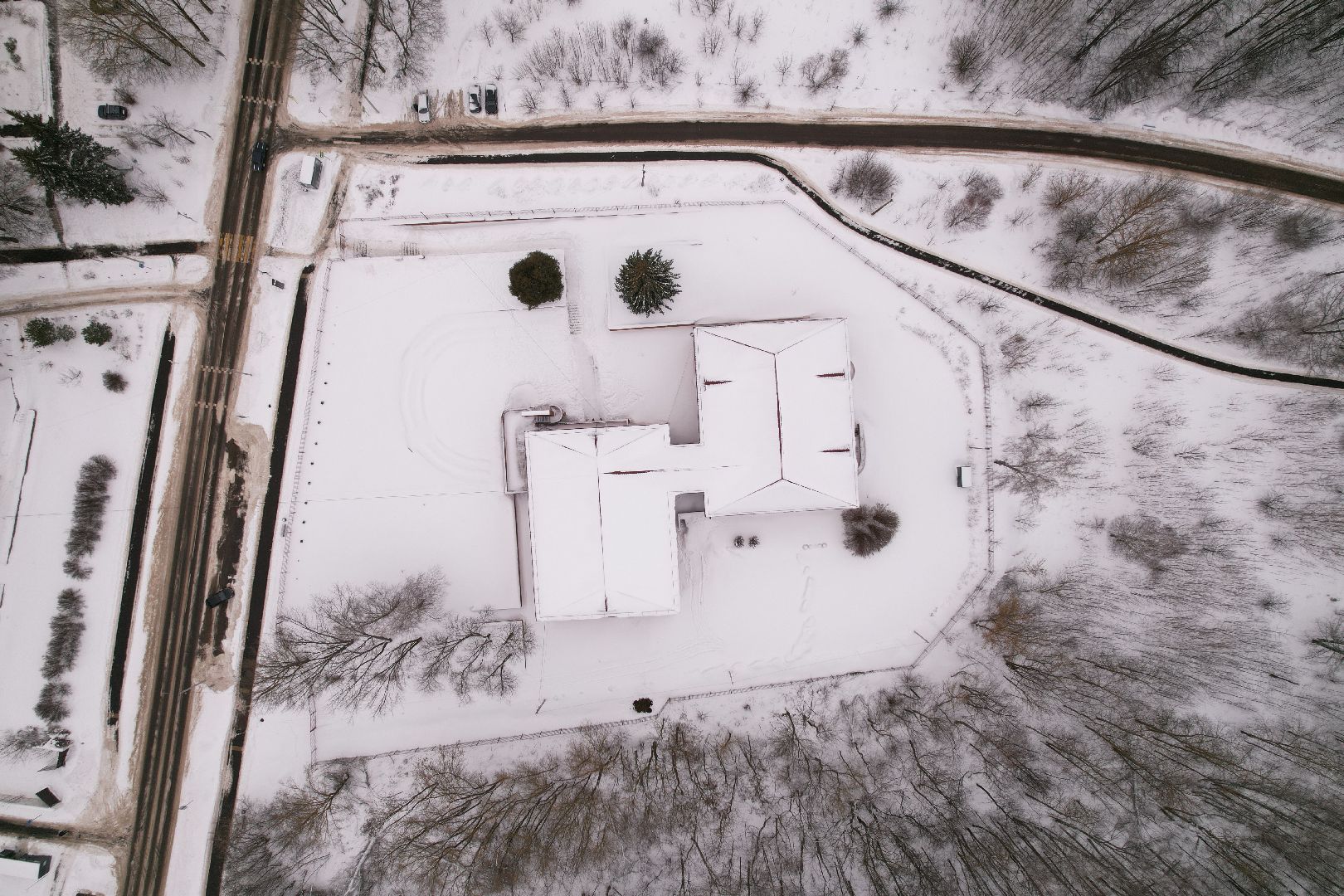 видео с коптера, школа, пущино,