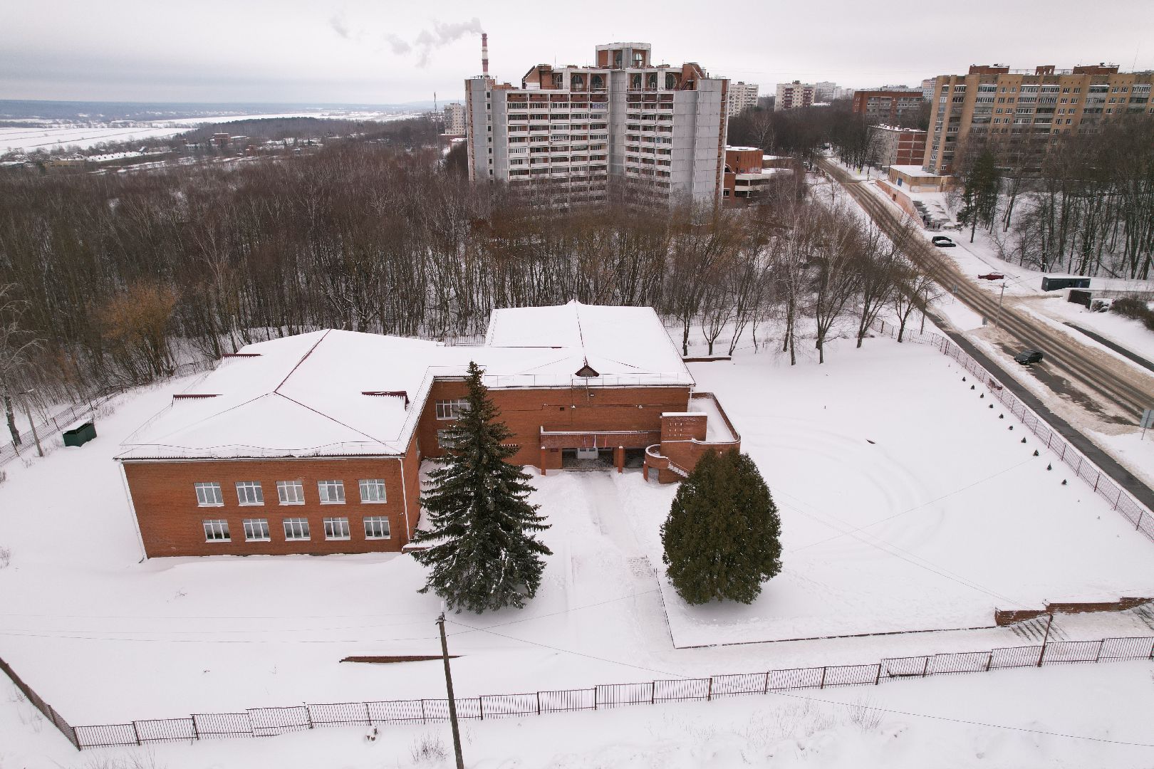 видео с коптера, школа, пущино,