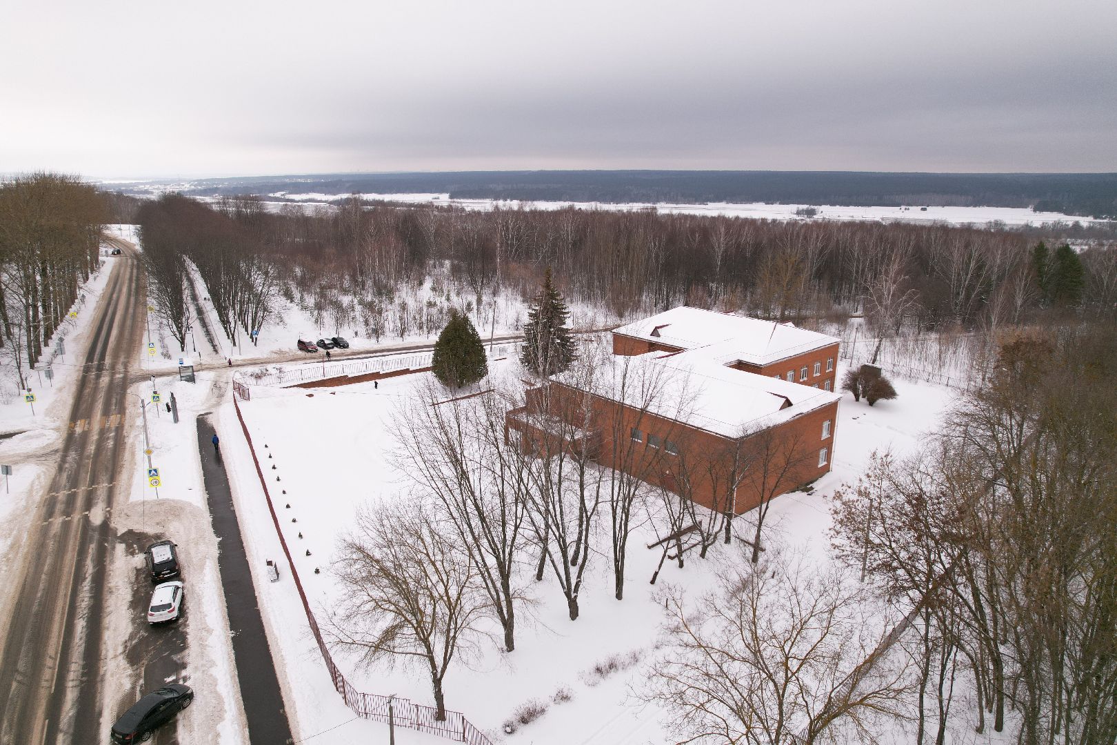 видео с коптера, школа, пущино,