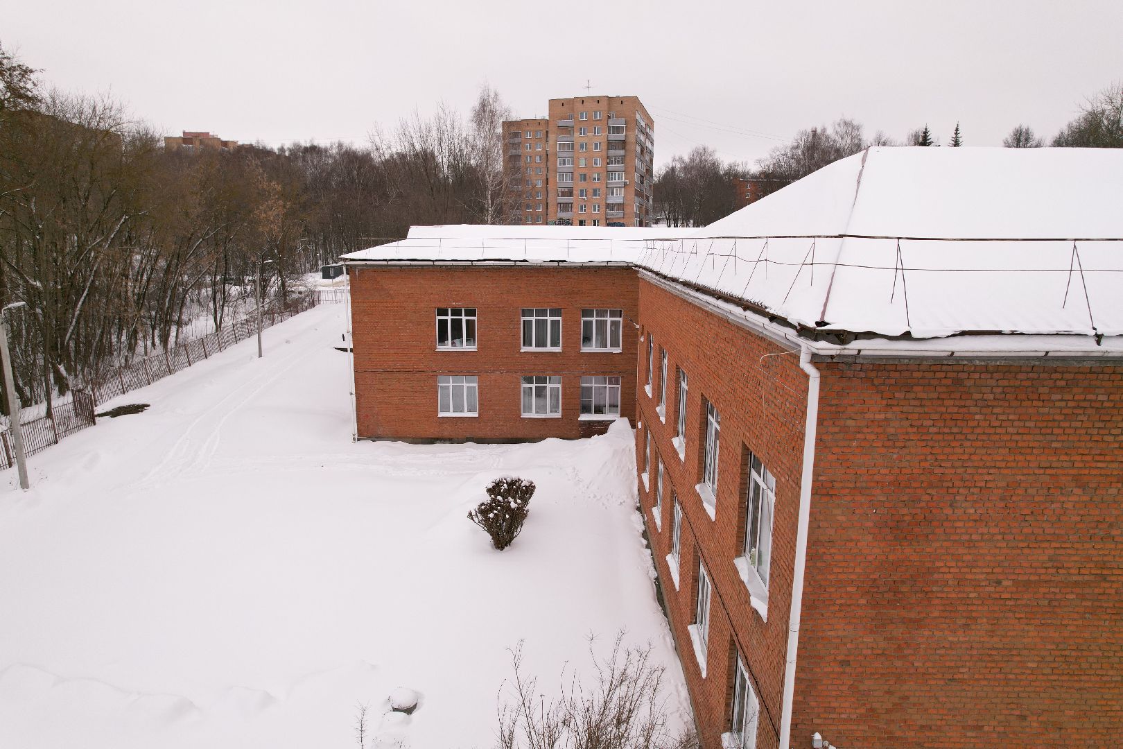 видео с коптера, школа, пущино,