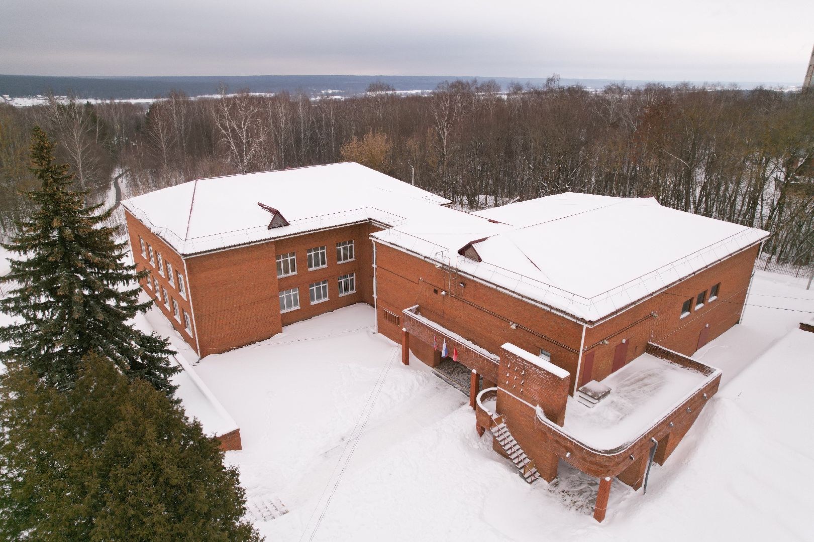 видео с коптера, школа, пущино,