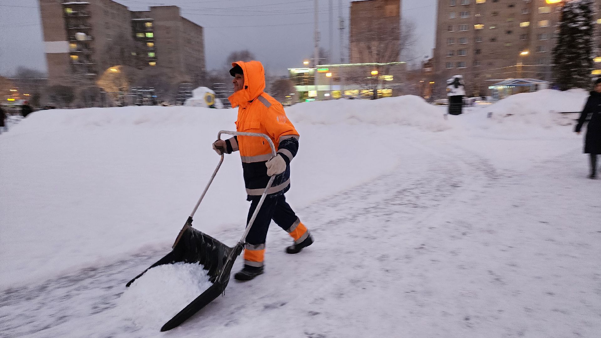 Подмосковье, Городской округ Пушкинский, Ивантеевка, Циклон Ольга, Снегопад, Погода,