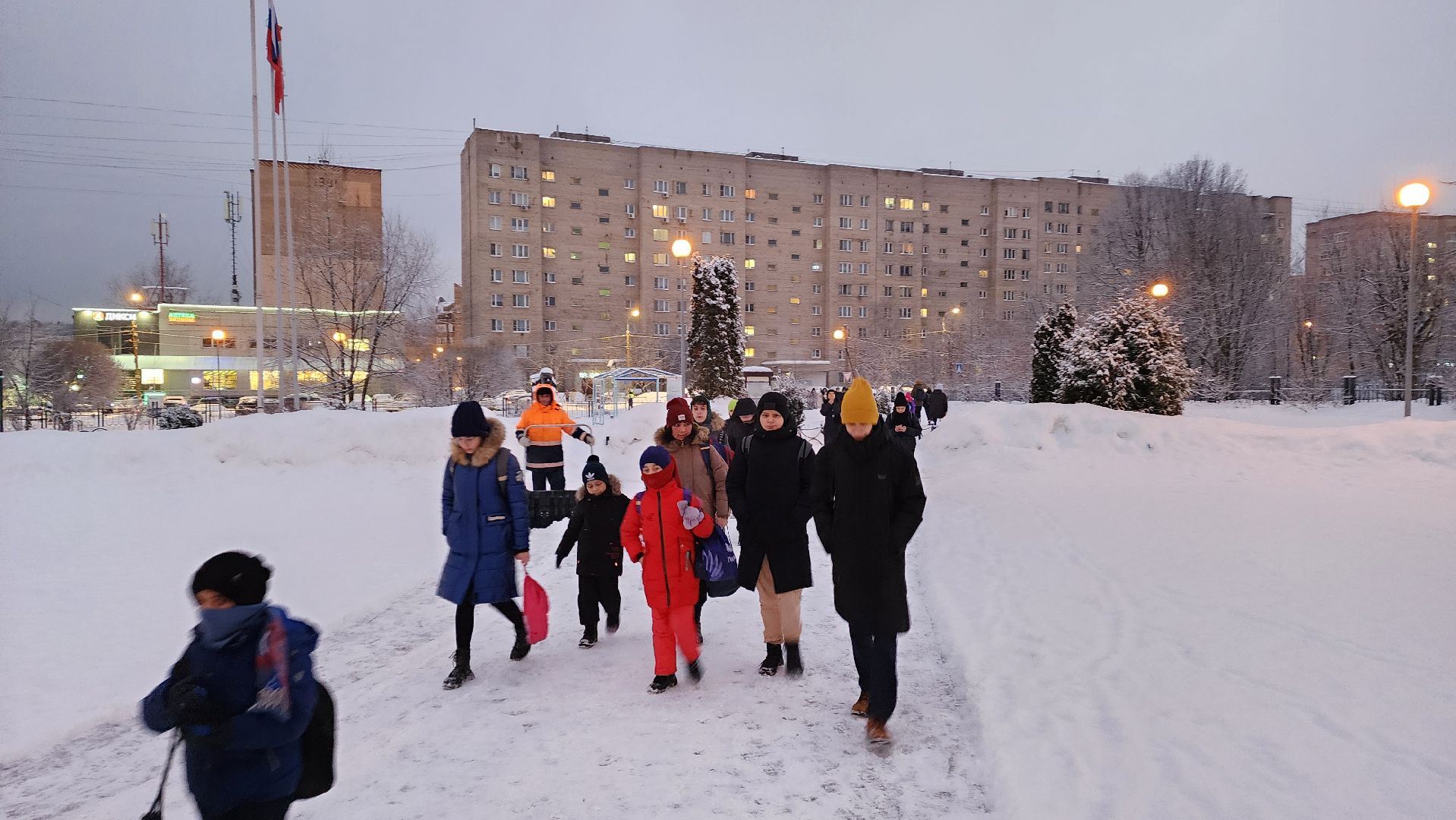 Подмосковье, Городской округ Пушкинский, Ивантеевка, Циклон Ольга, Снегопад, Погода,