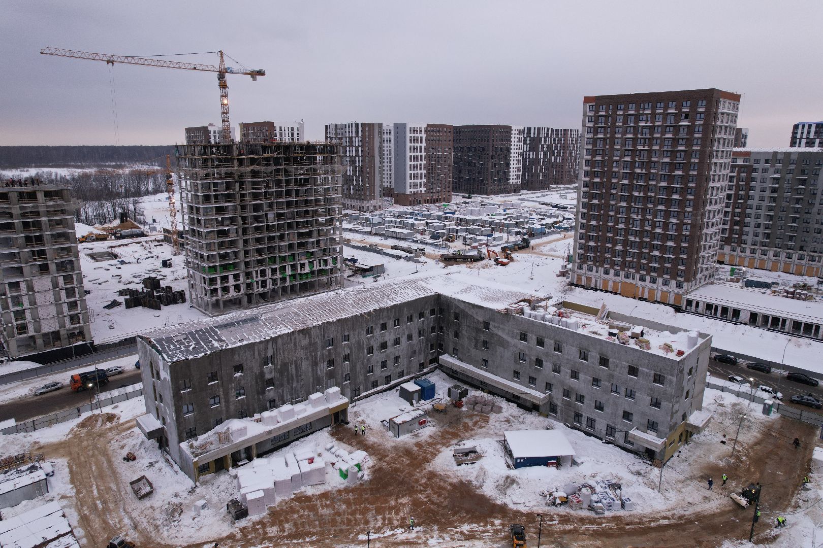 видео с коптера, поликлиника, ленинский,