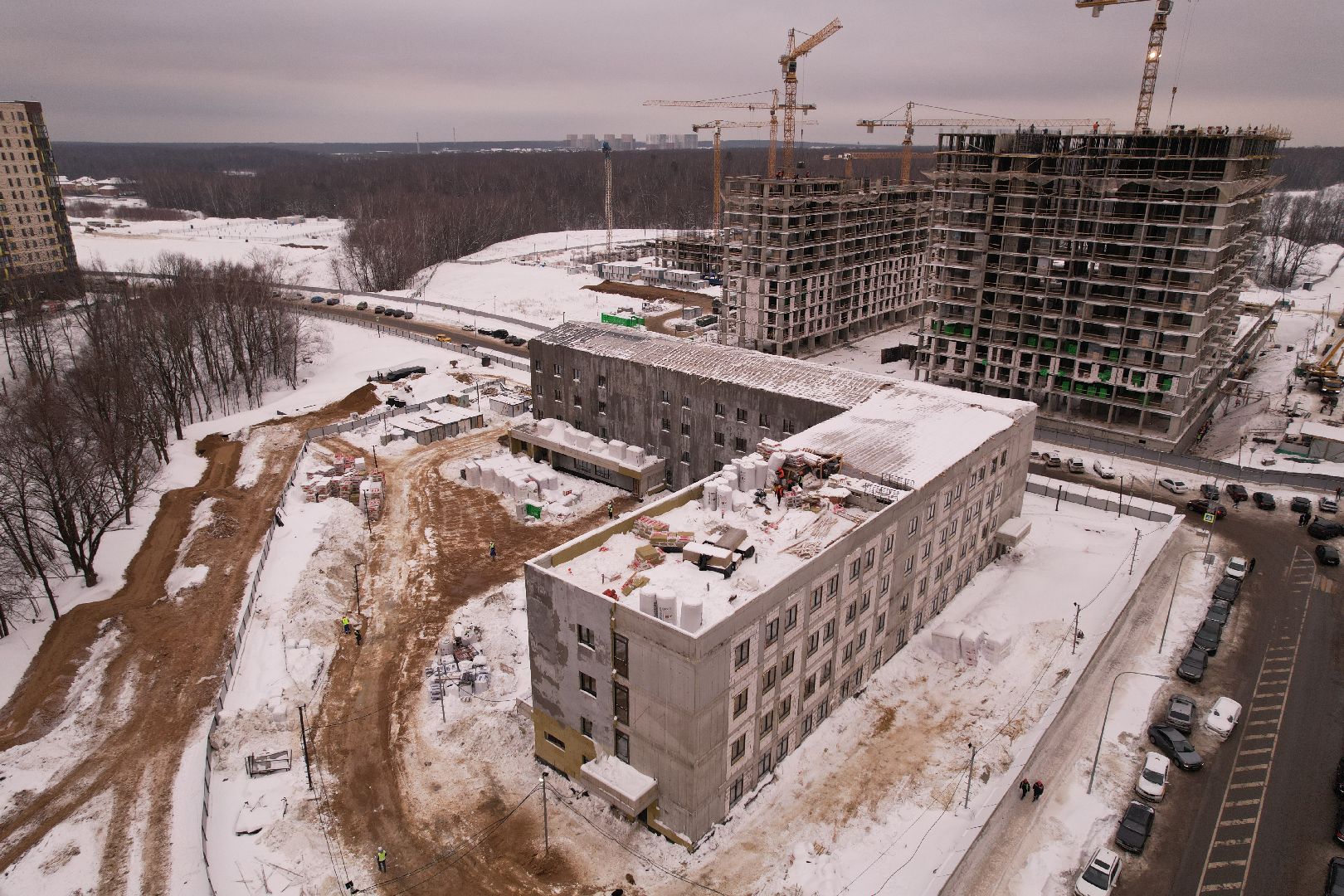 видео с коптера, поликлиника, ленинский,