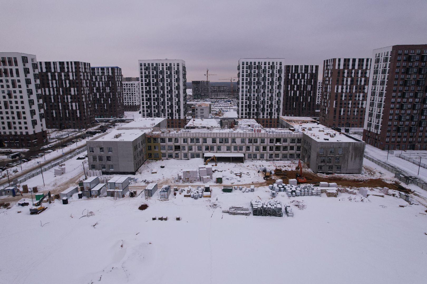 видео с коптера, школа,