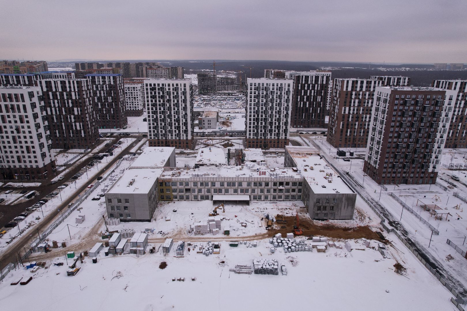 видео с коптера, школа,