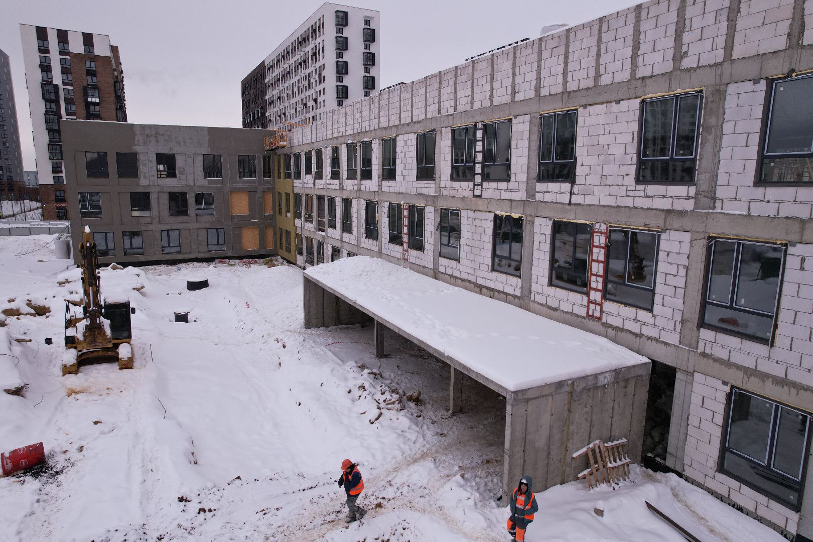 видео с коптера, школа,