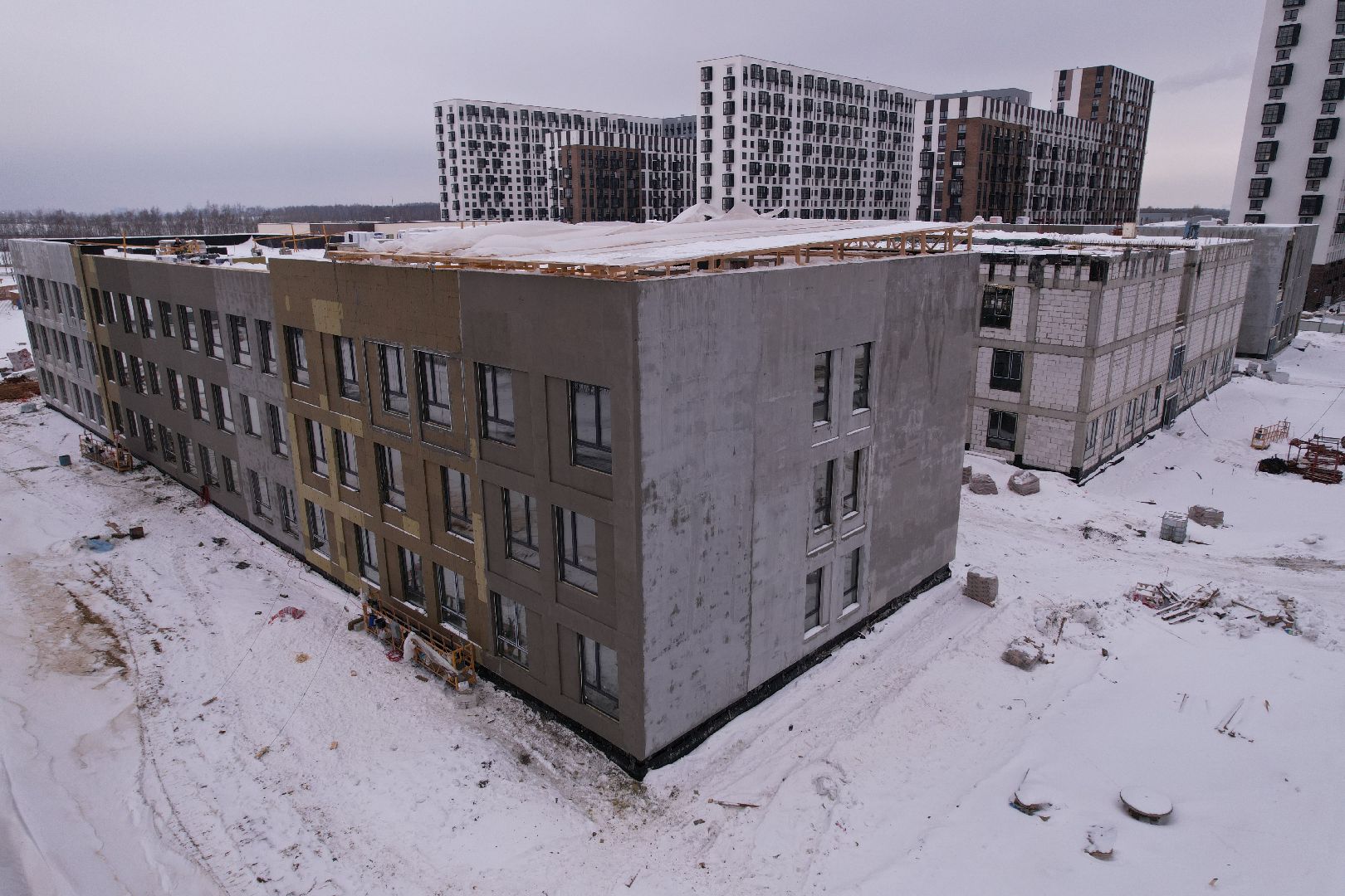 видео с коптера, школа,