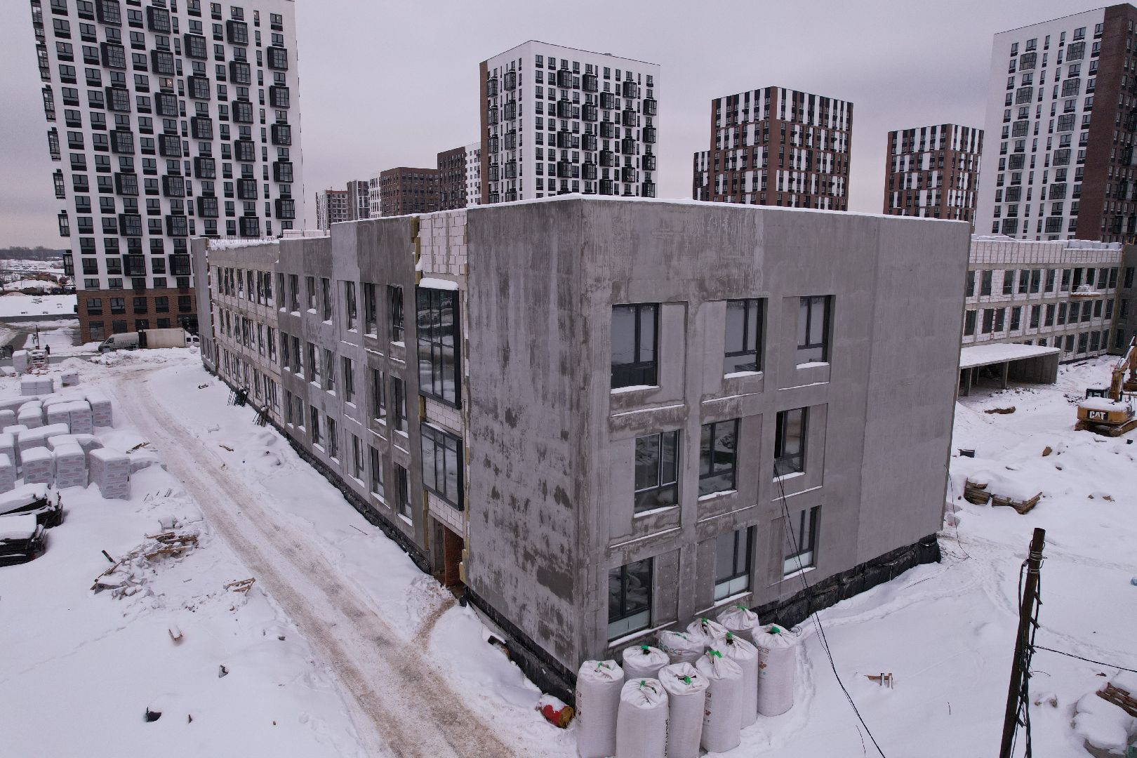 видео с коптера, школа,