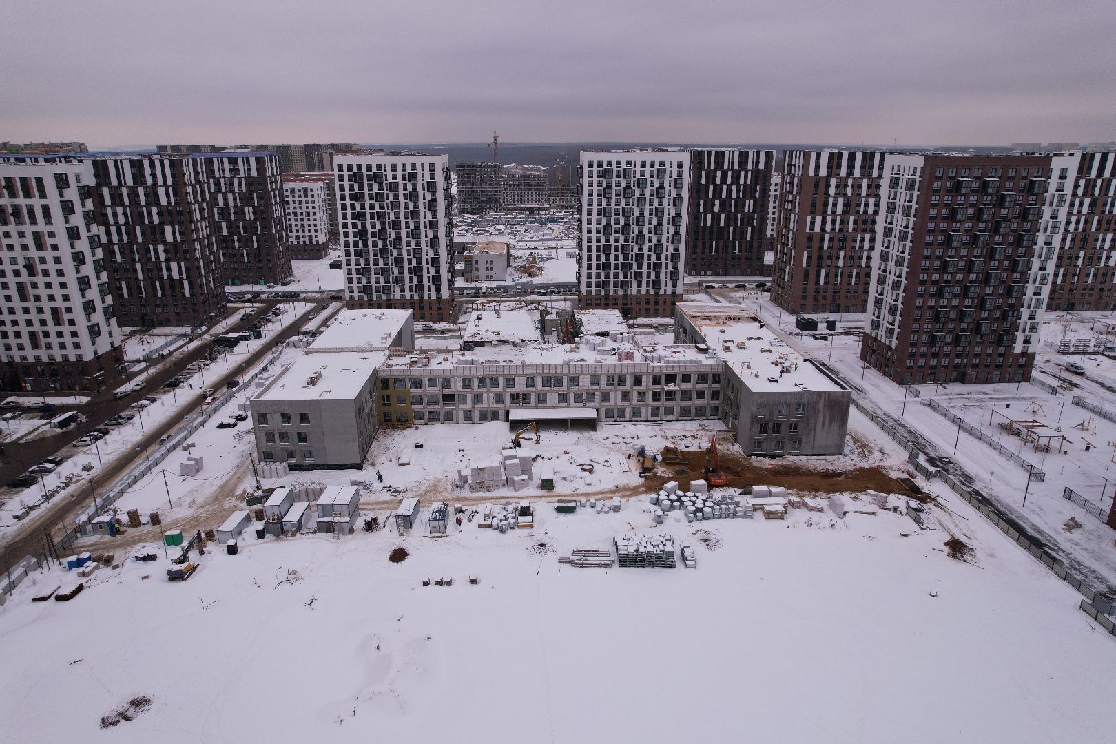 видео с коптера, школа,