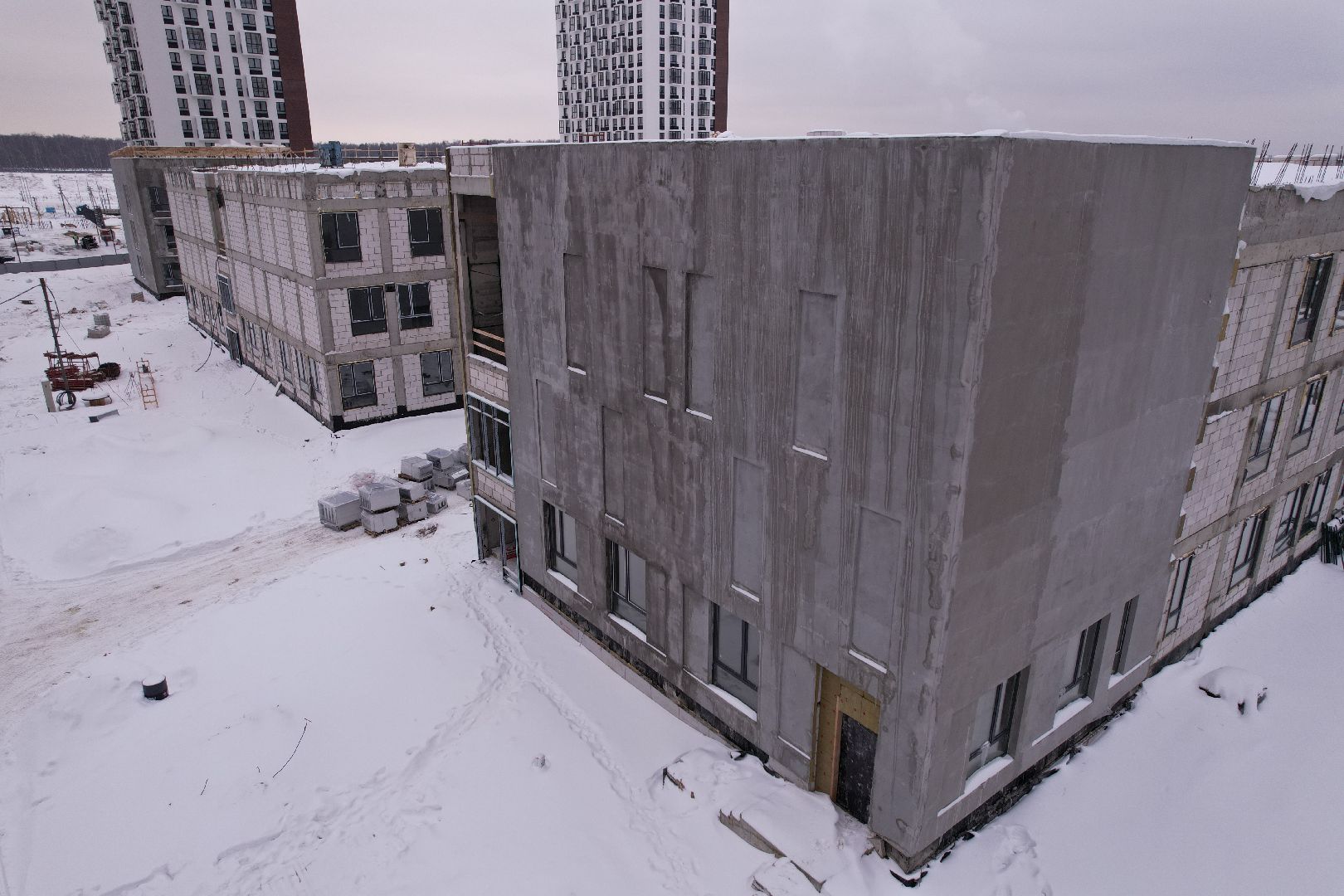 видео с коптера, школа,