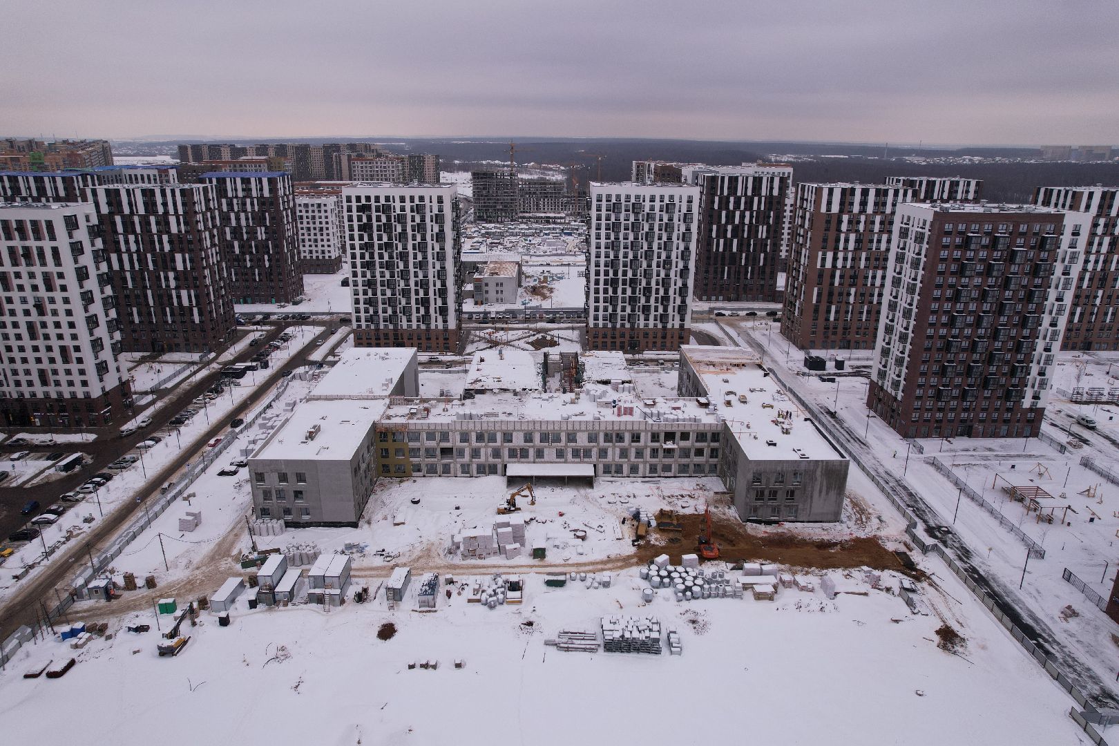 видео с коптера, школа,