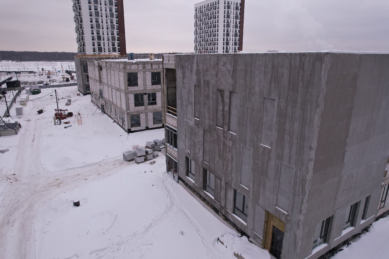 видео с коптера, школа,