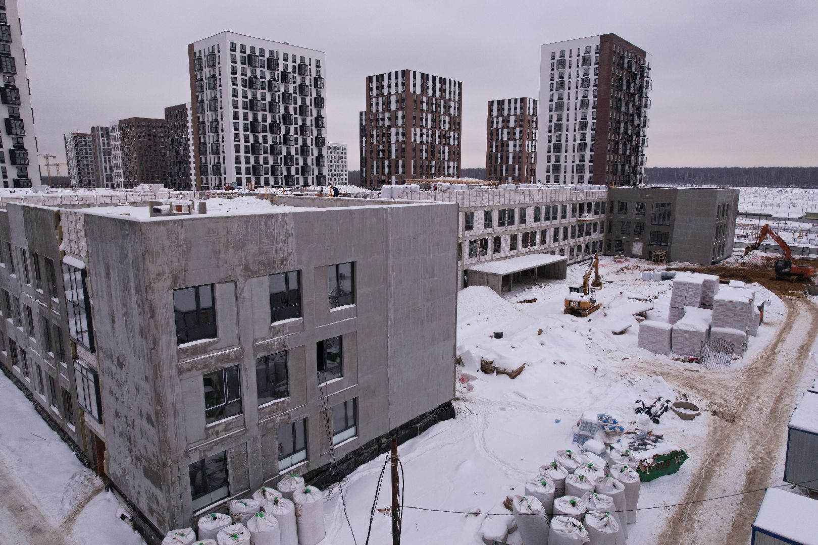 видео с коптера, школа,