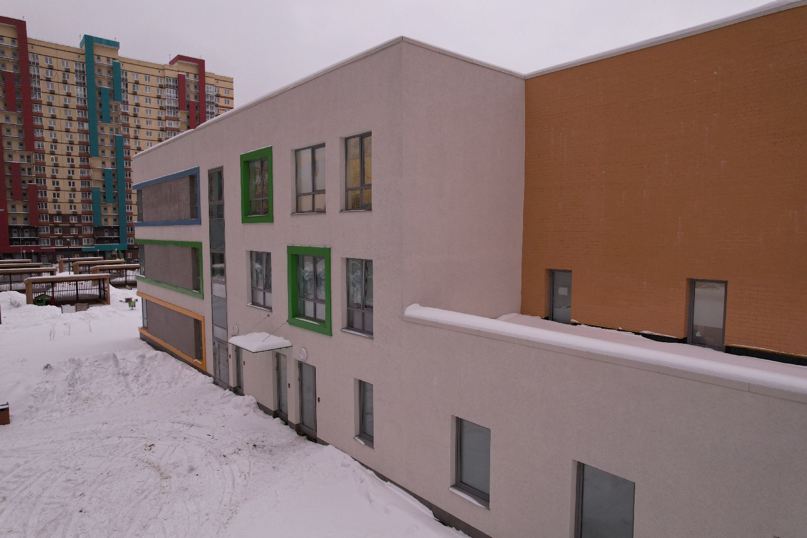 видео с коптера, детский сад,