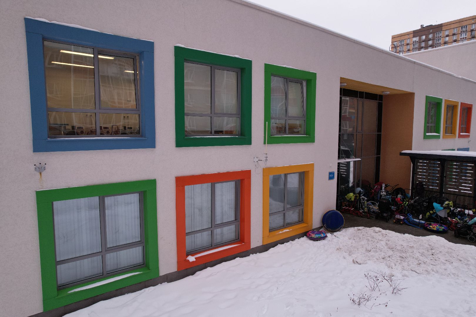 видео с коптера, детский сад,