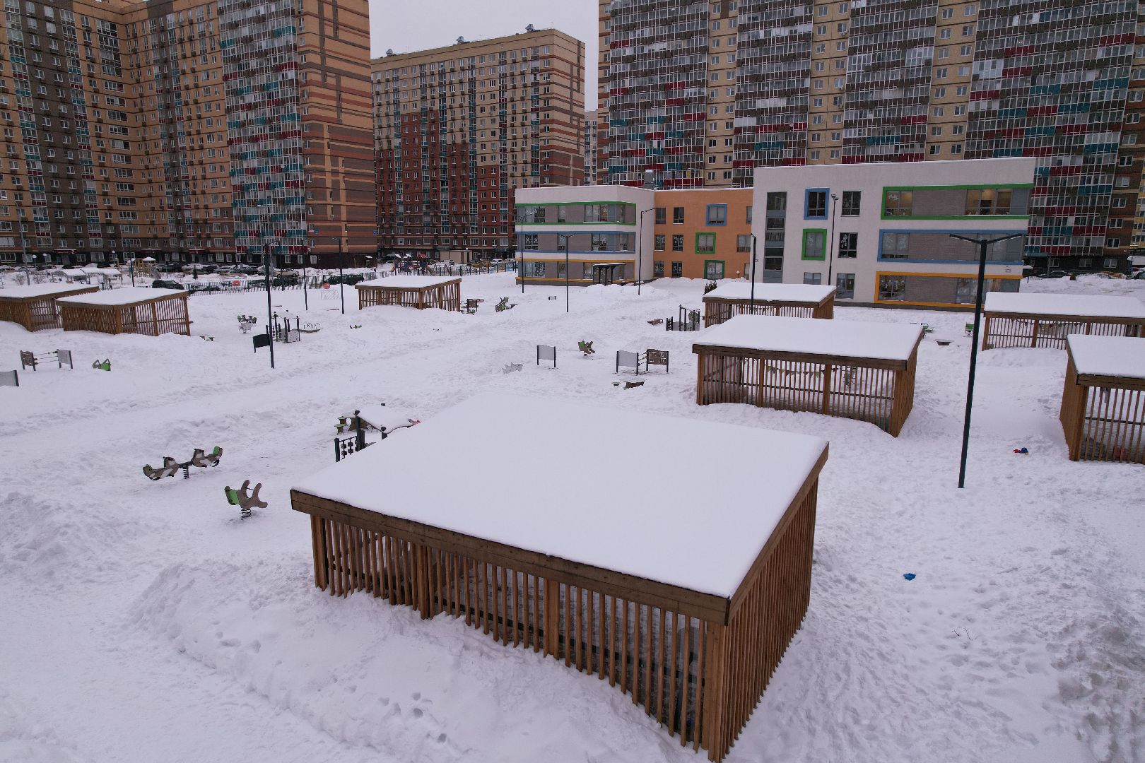 видео с коптера, детский сад,