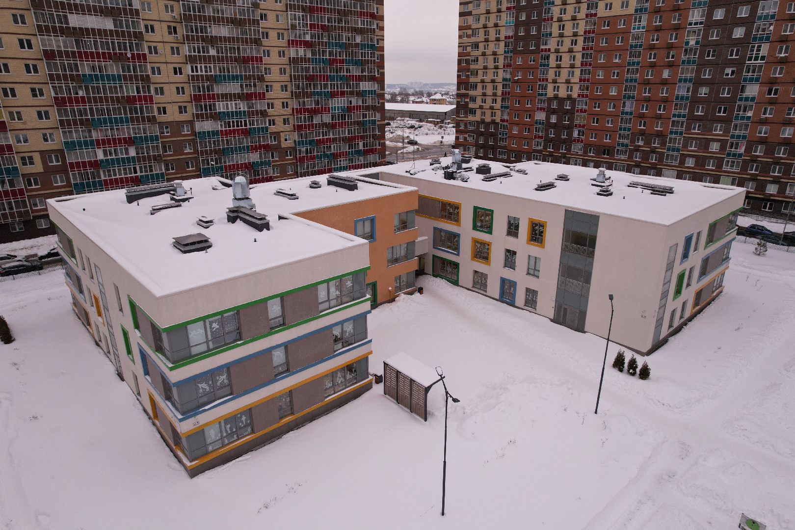 видео с коптера, детский сад,