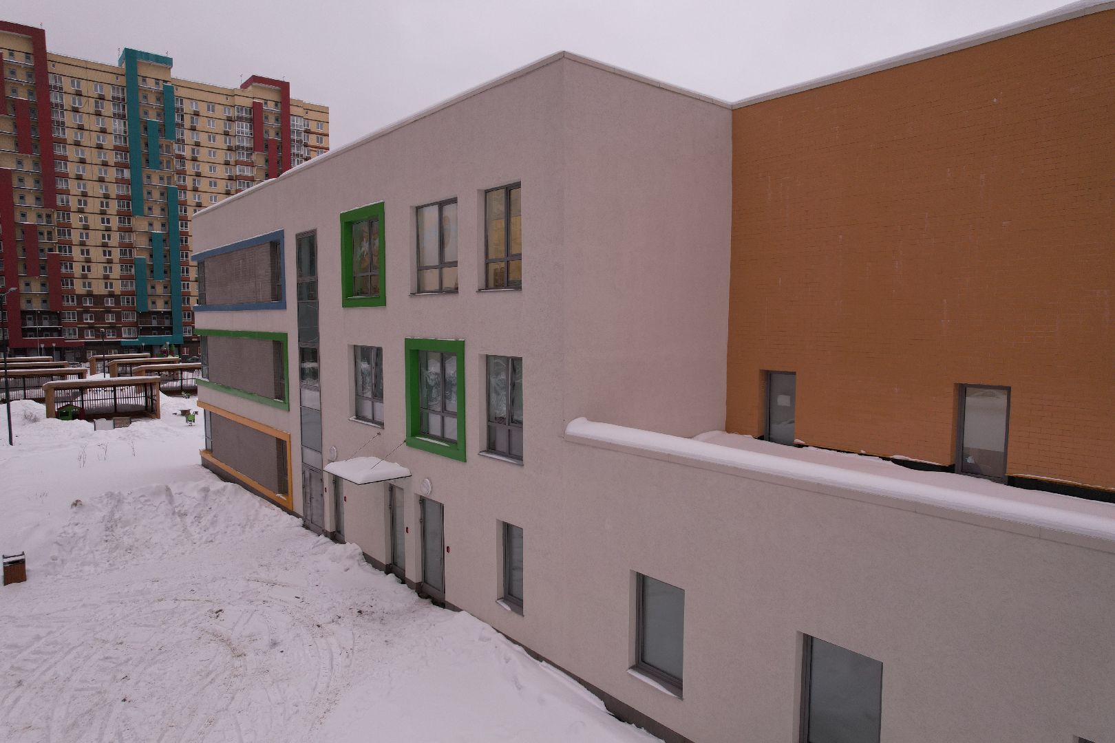 видео с коптера, детский сад,