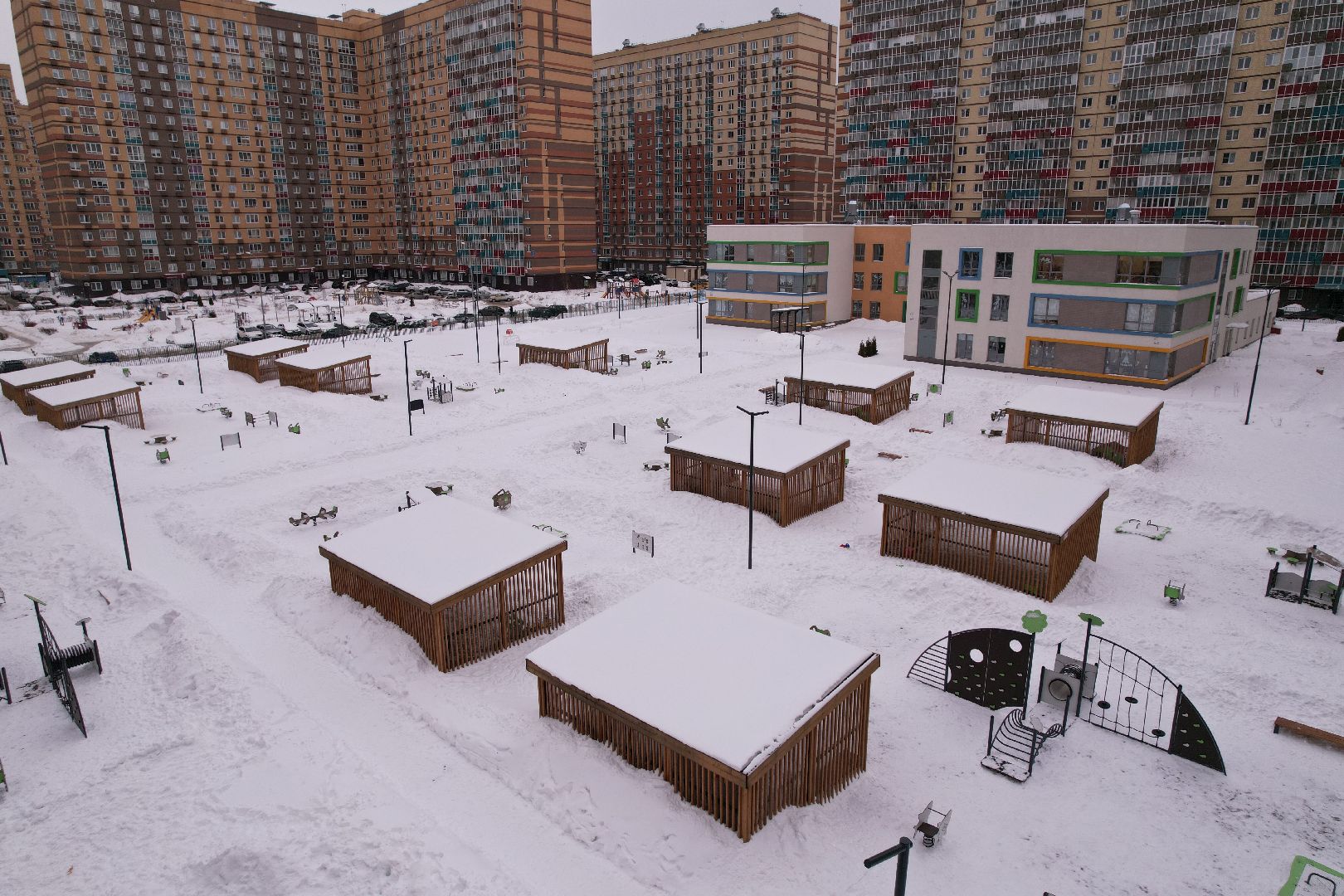 видео с коптера, детский сад,