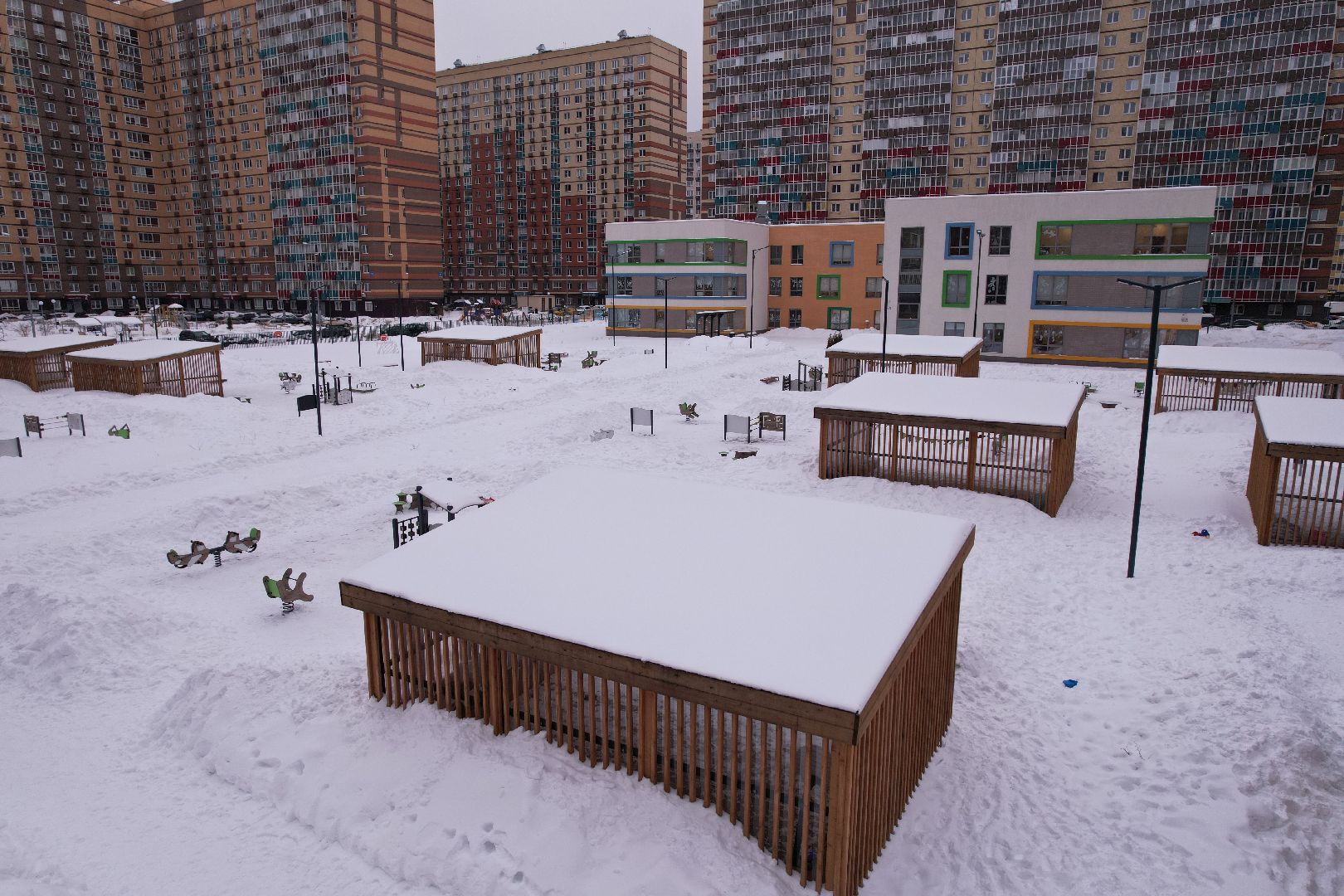 видео с коптера, детский сад,