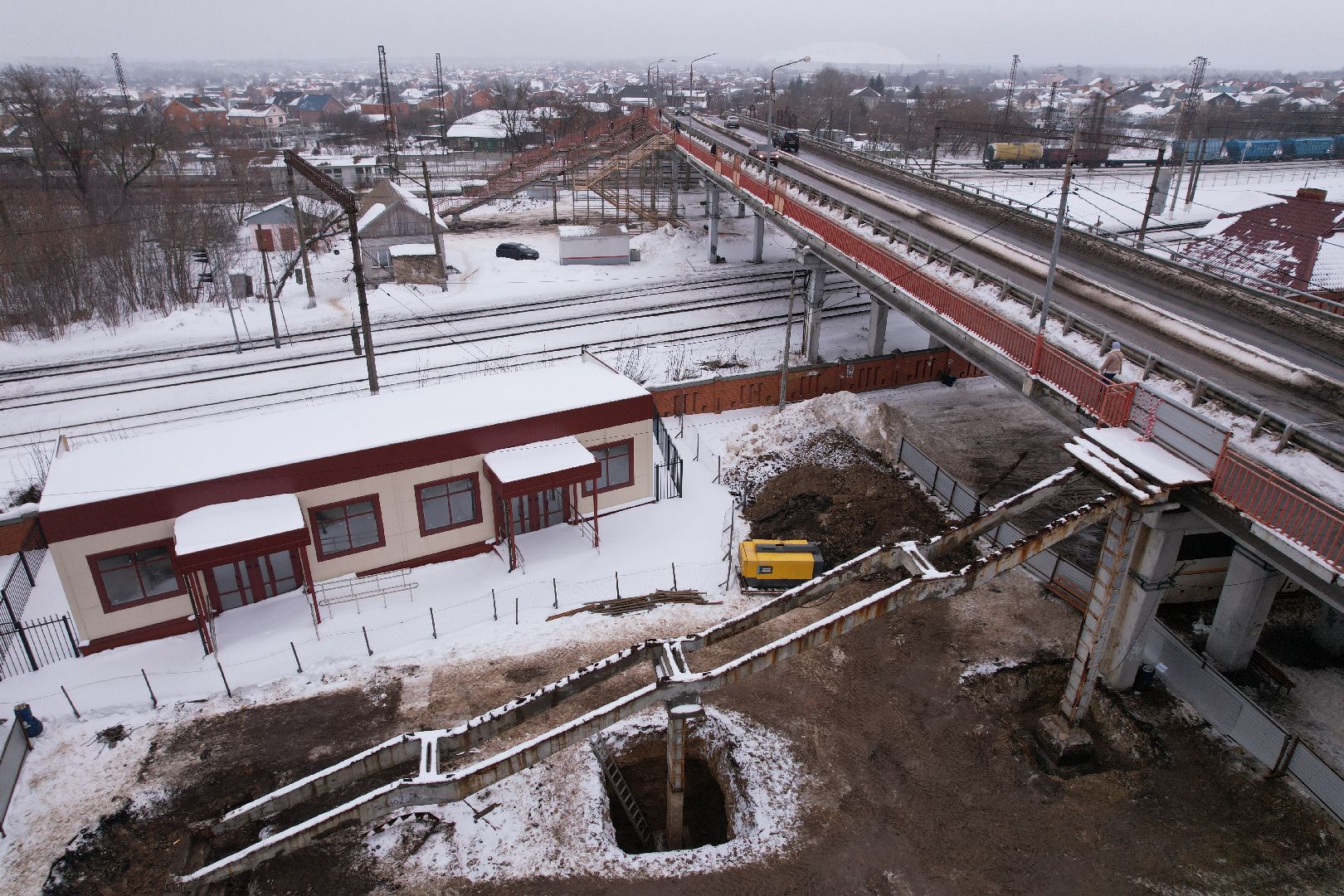 видео с коптера, путепровод 88 км,