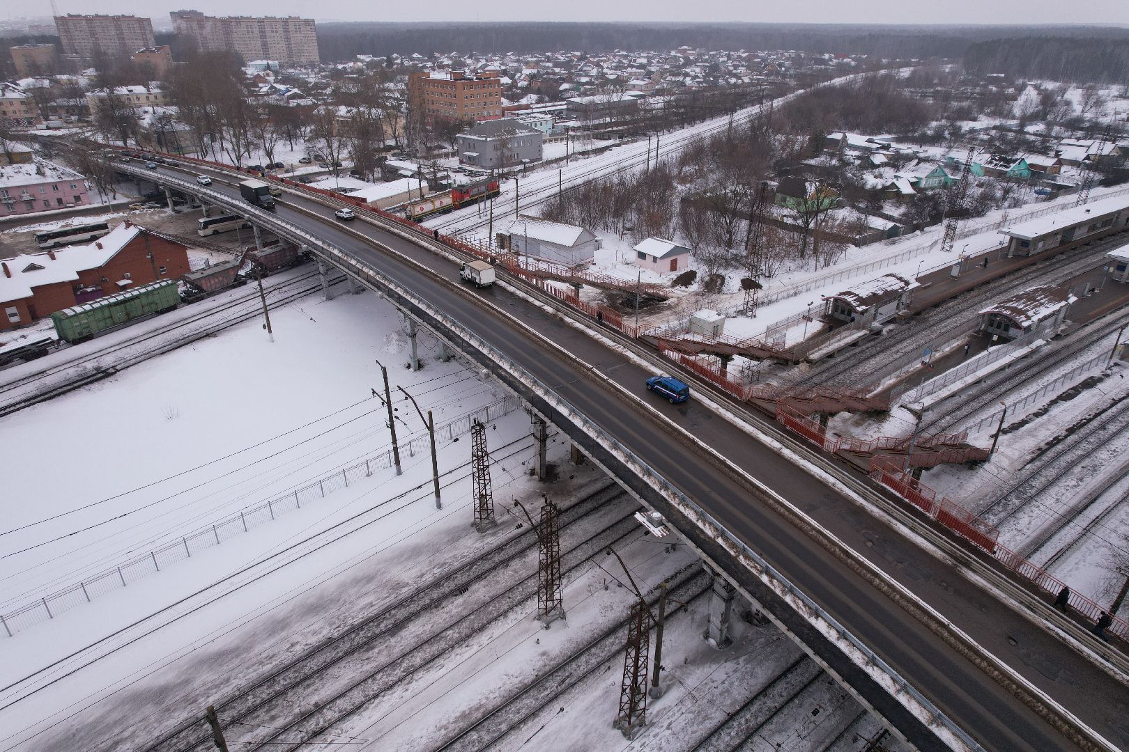 видео с коптера, путепровод 88 км,