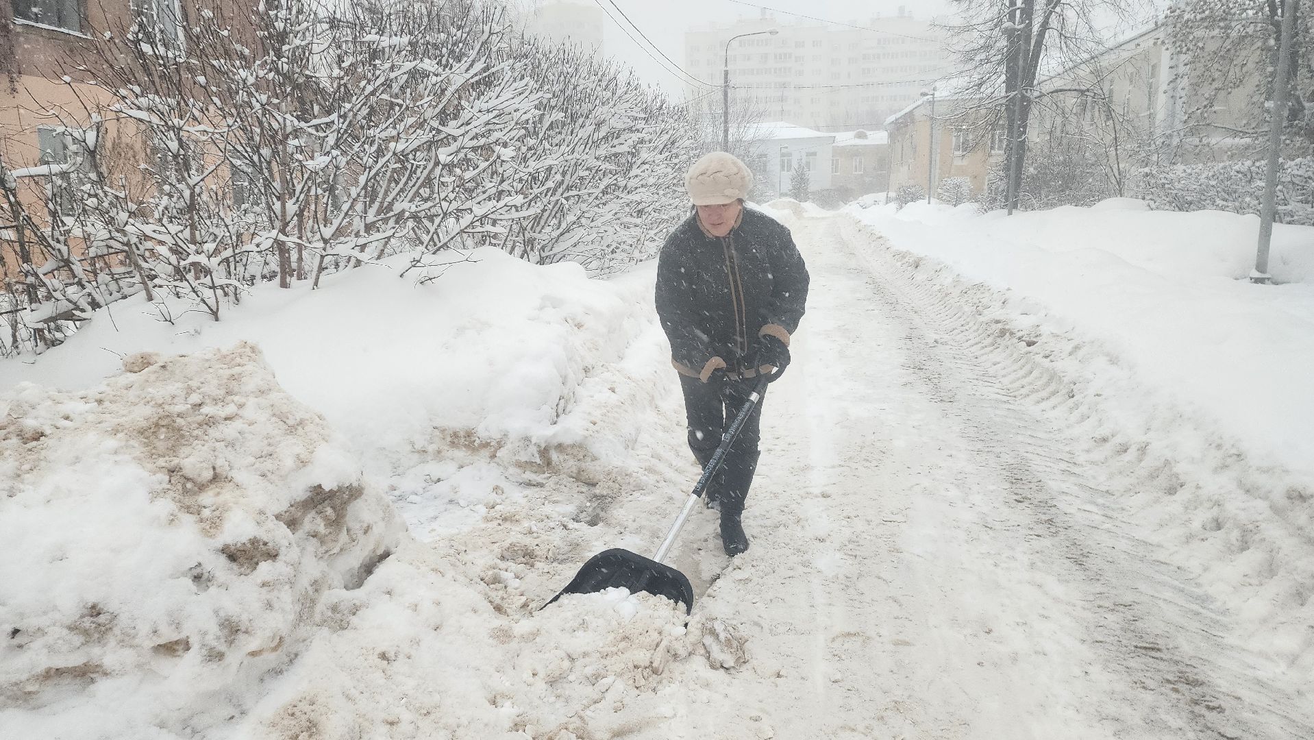 Подмосковье, Городской округ Пушкинский, циклон ольга, городское хозяйство ивантеевка, город это люди, общество, уборка снега,