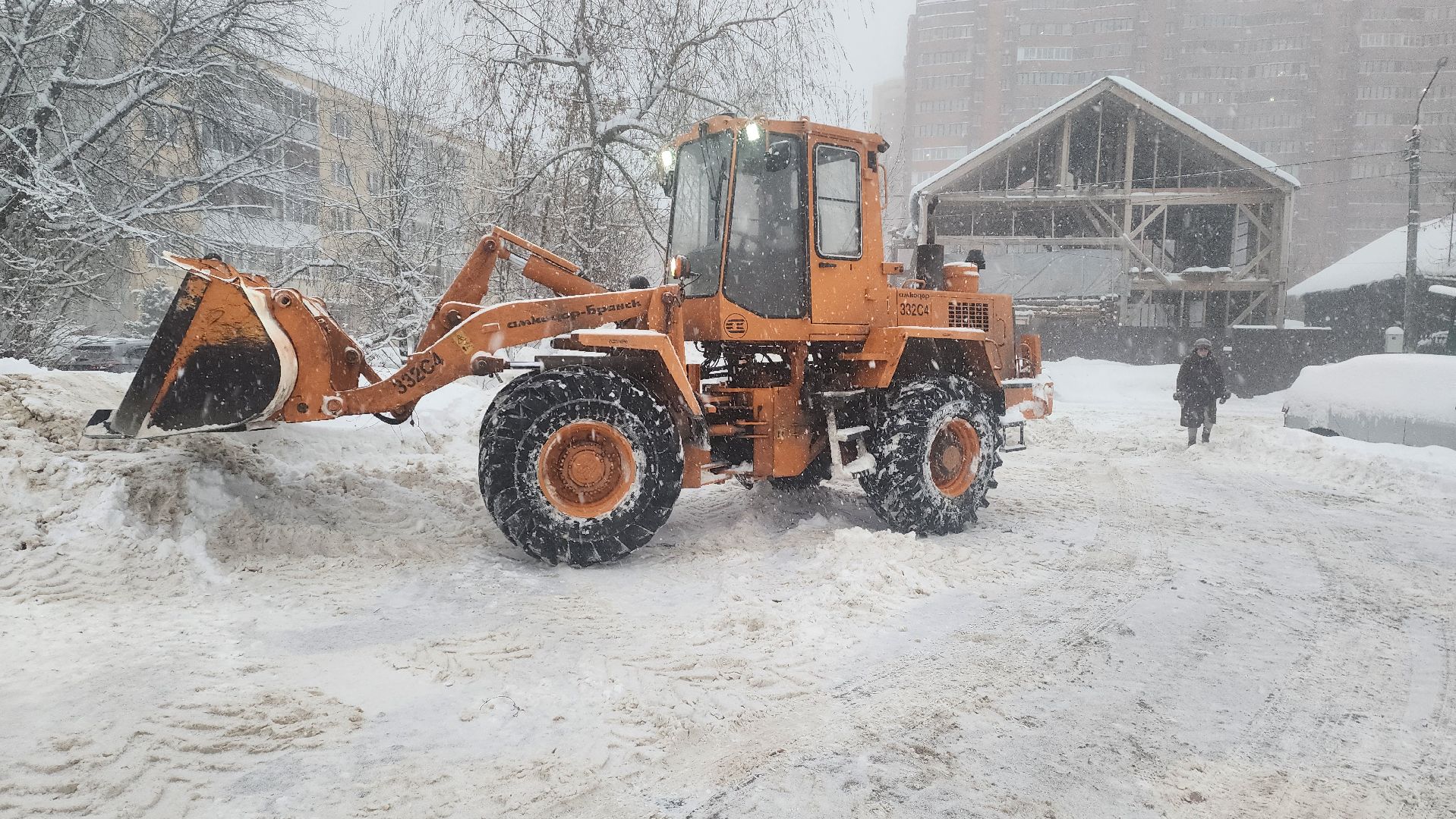Подмосковье, Городской округ Пушкинский, циклон ольга, городское хозяйство ивантеевка, город это люди, общество, уборка снега,