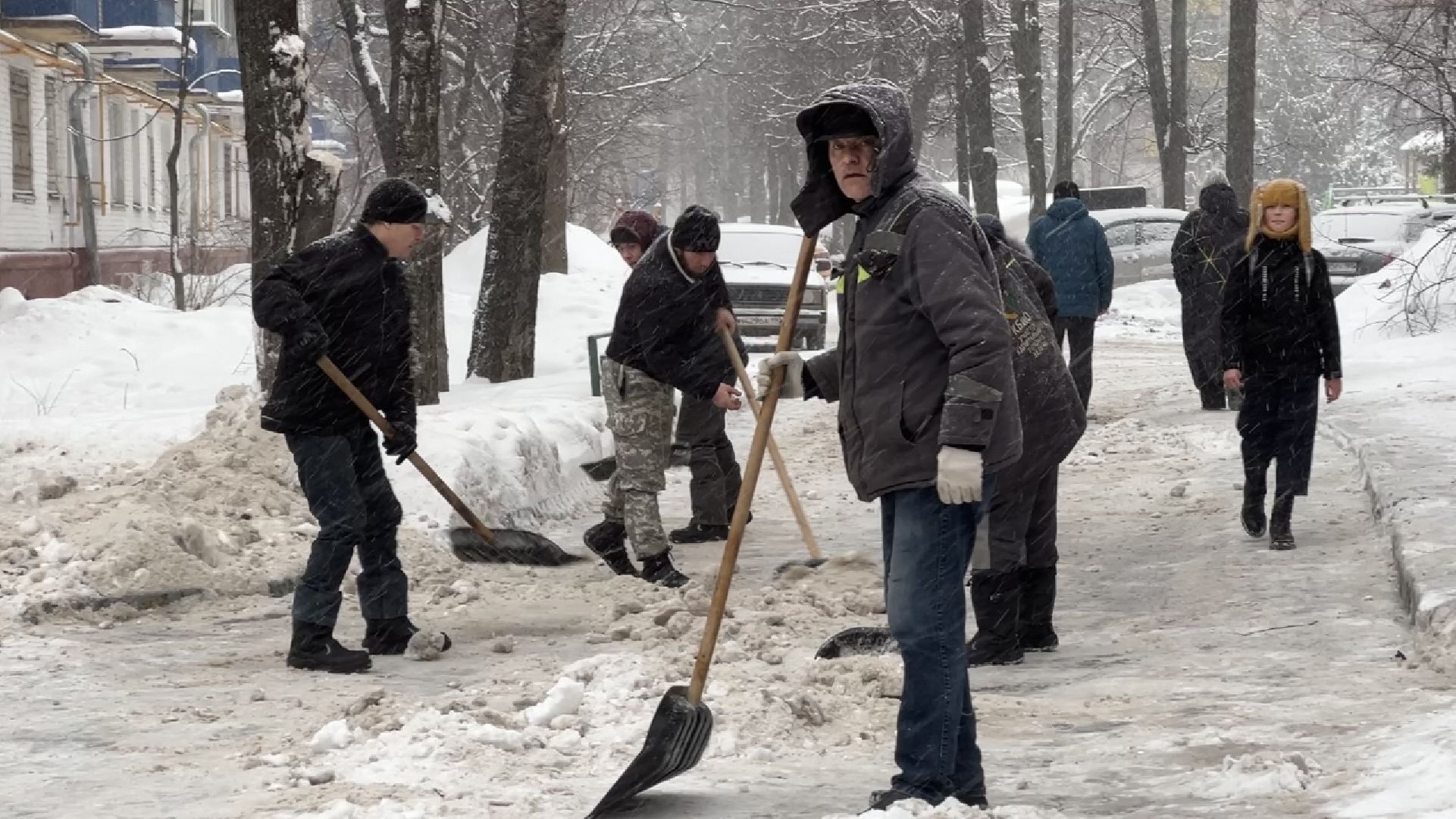химки, циклон ольга, снегопад, уборка снега,