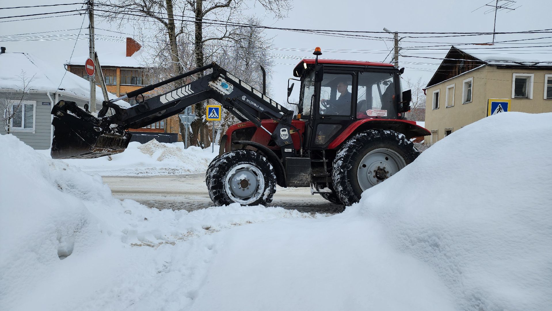 Егорьевск, снег, служба благоустройства, Подмосковье, Московская область,