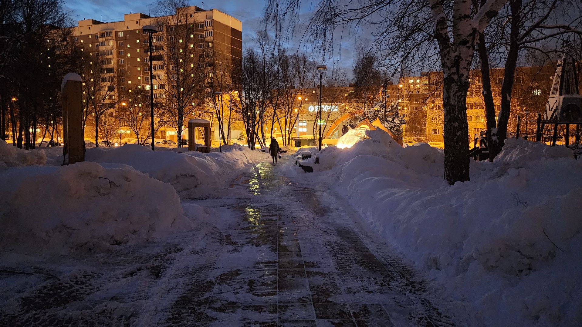 Подмосковье, Городской округ Пушкинский, Ивантеевка, городское хозяйство ивантеевка, циклон ольга, снегопад, уборка снега, уборка общественных территорий,