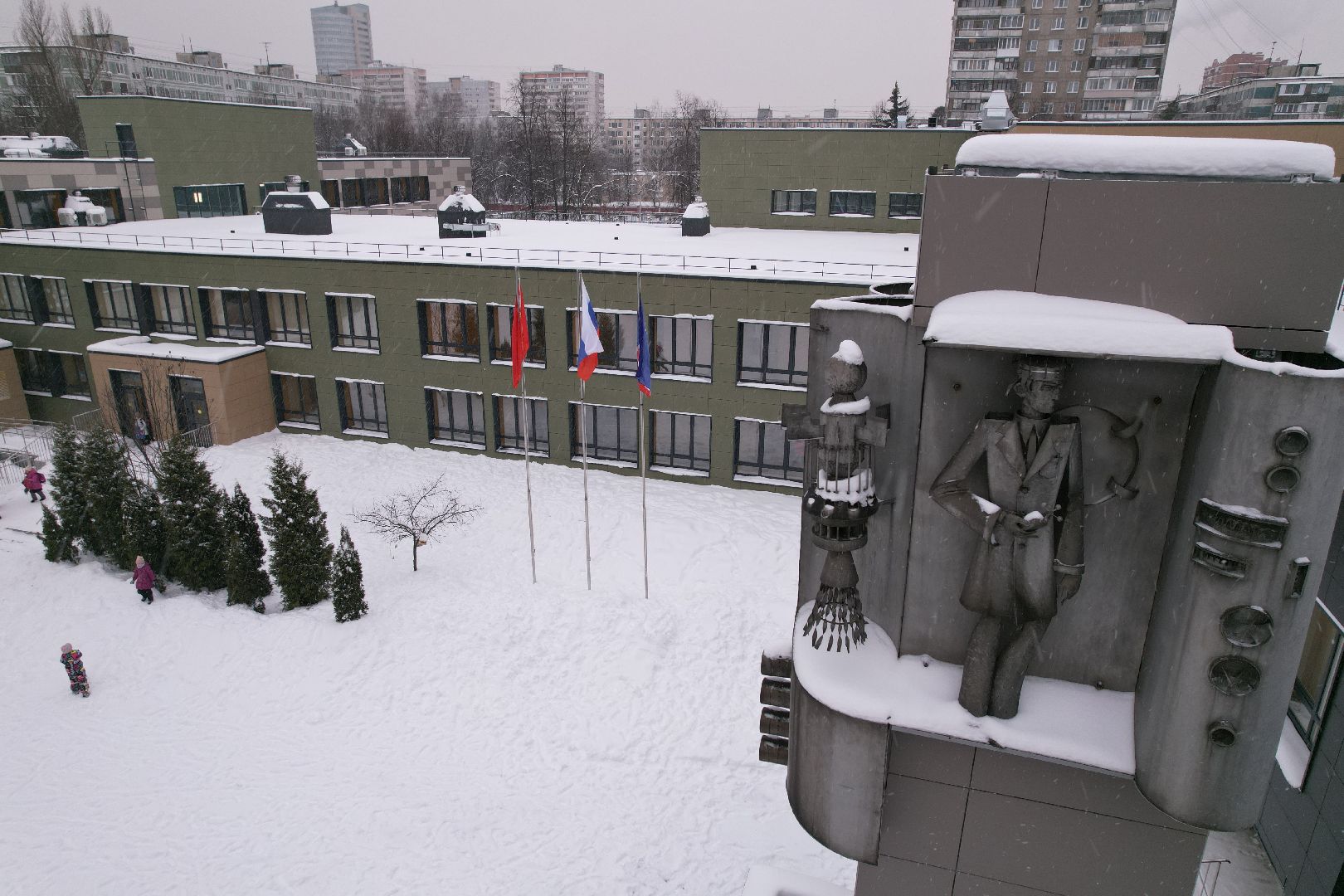 видео с коптера, гимназия,