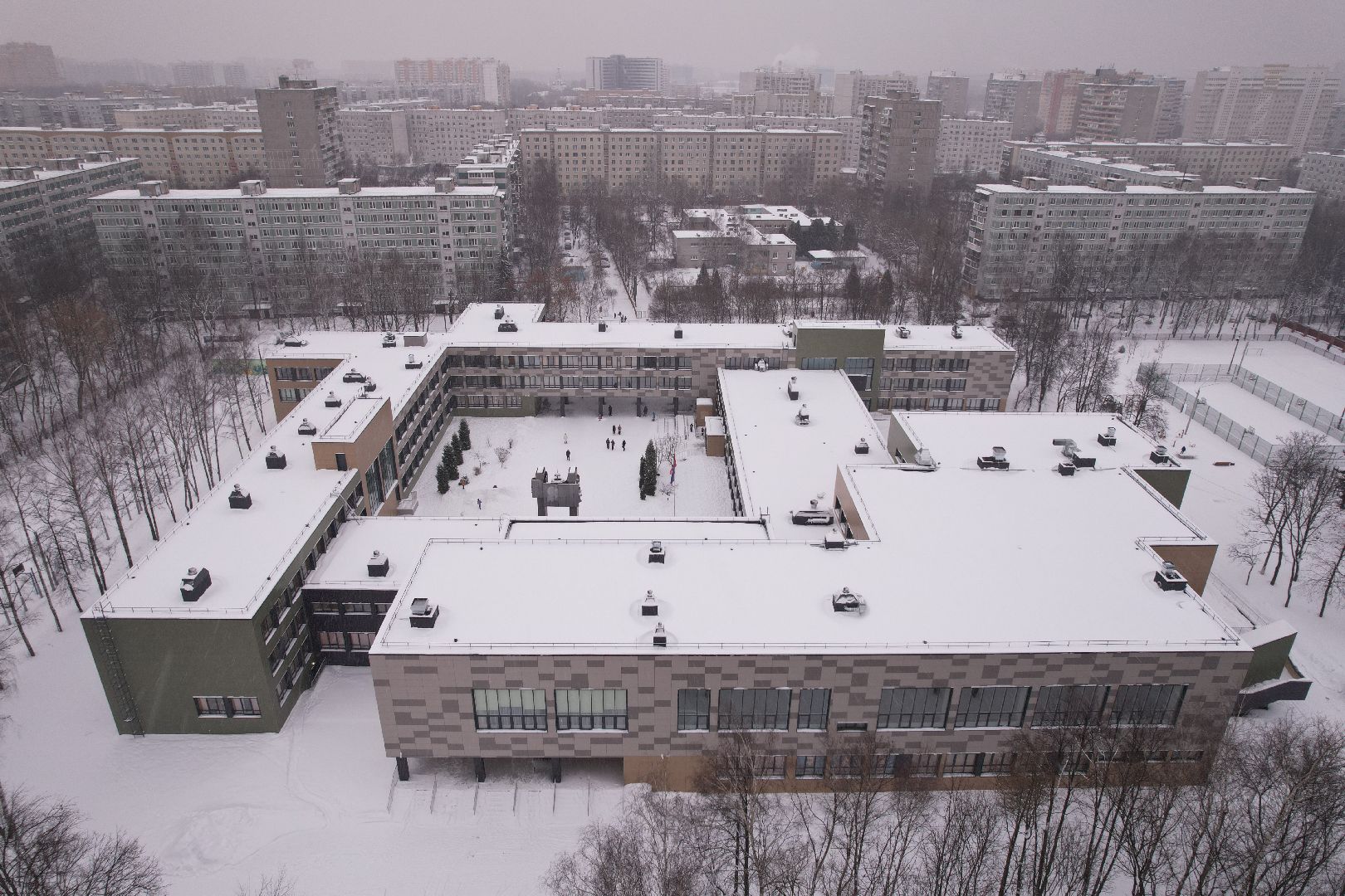 видео с коптера, гимназия,