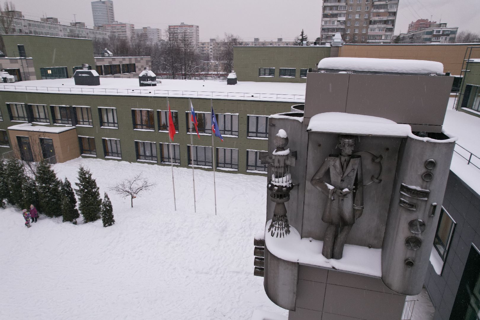 видео с коптера, гимназия,
