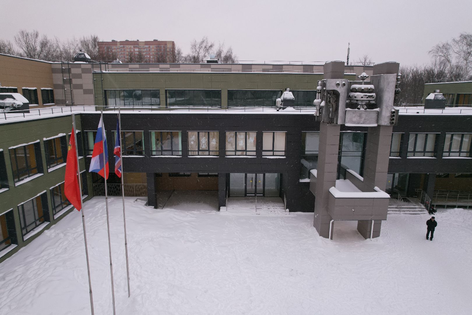 видео с коптера, гимназия,
