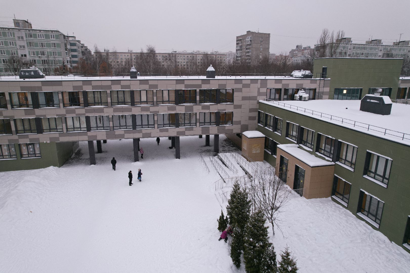 видео с коптера, гимназия,