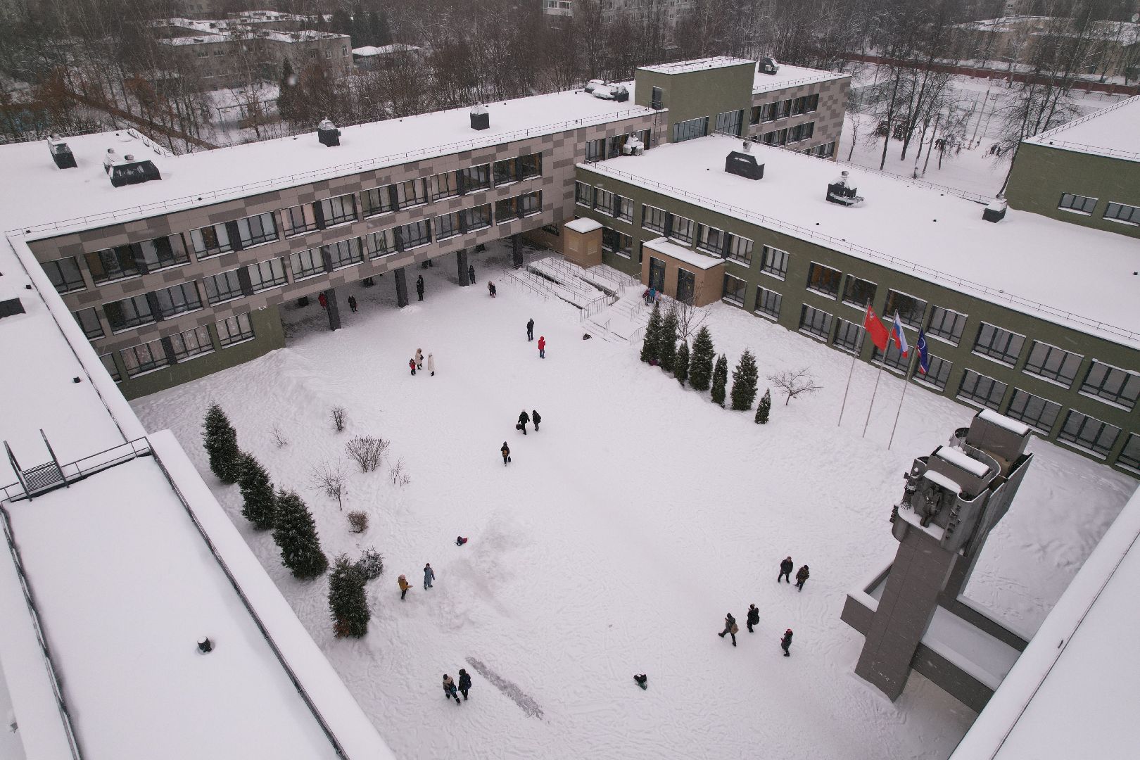 видео с коптера, гимназия,