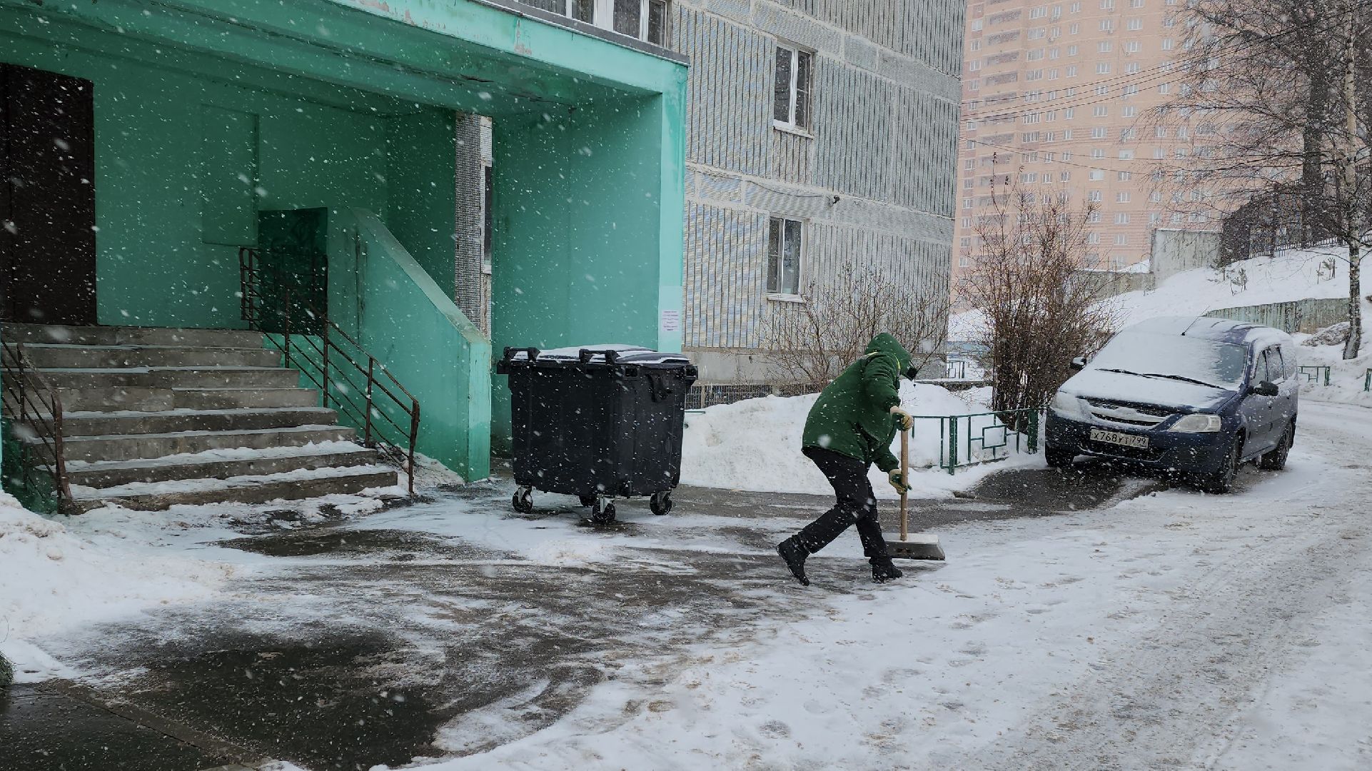 уборка улиц, снегопад, коммунальная техника,