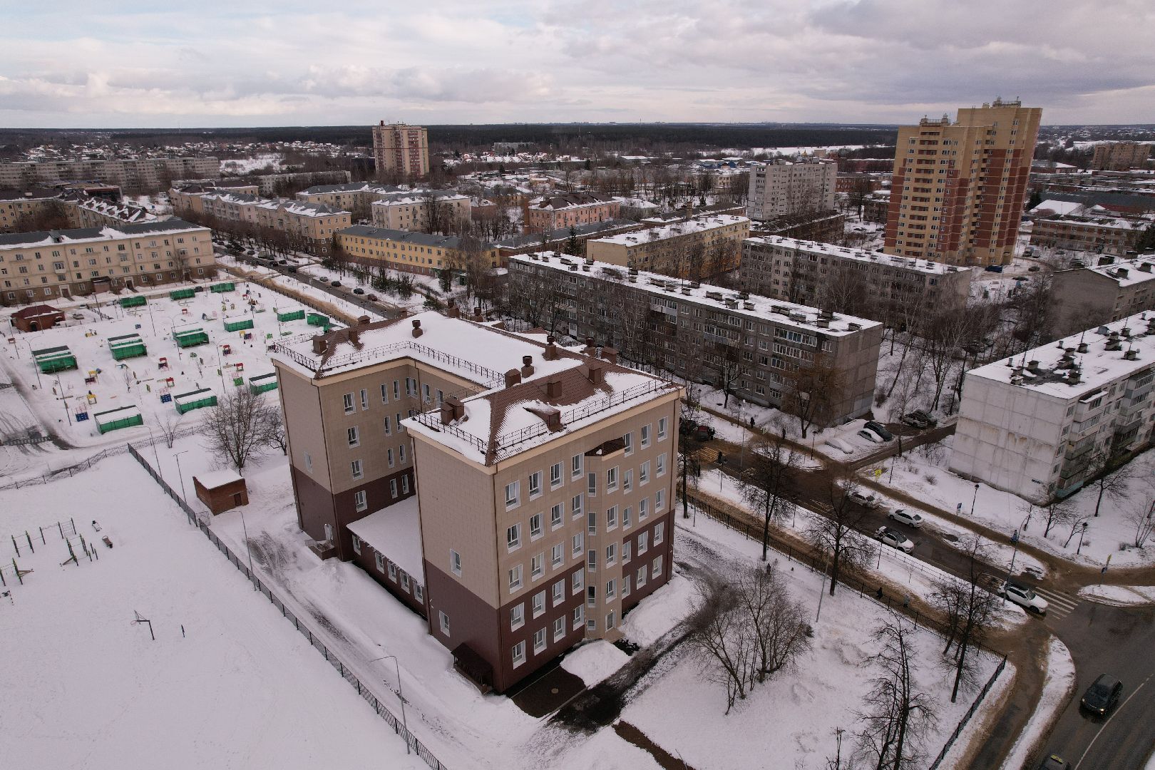 видео с коптера, школа,