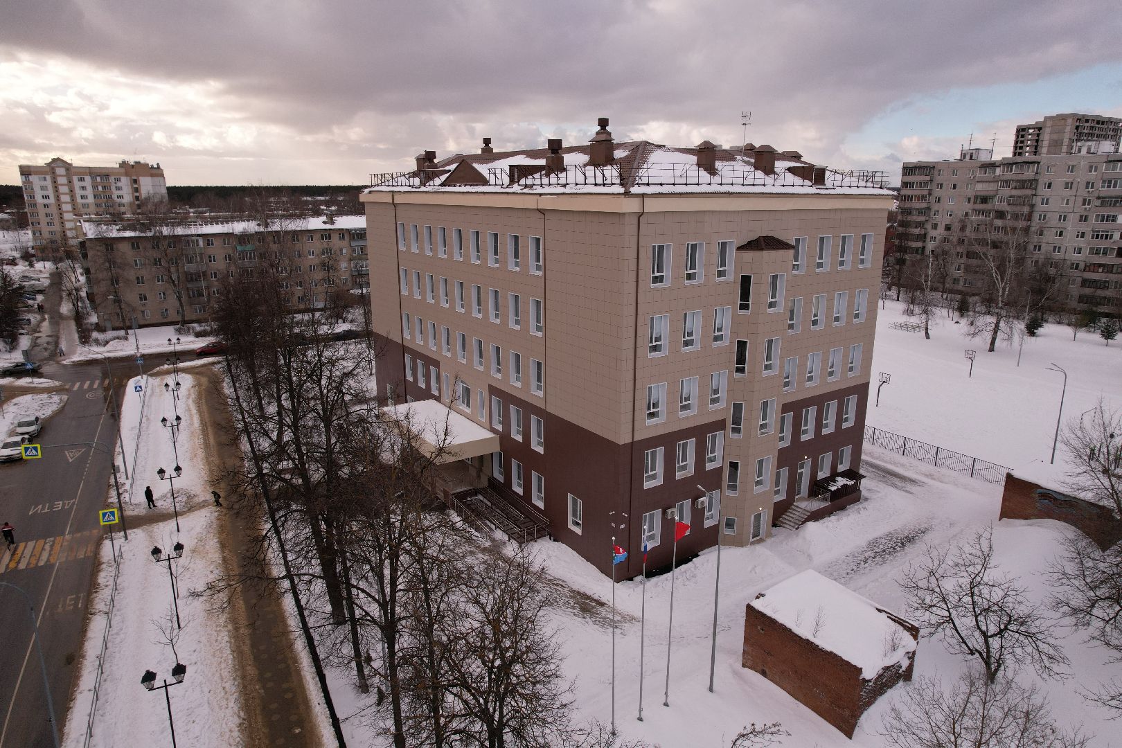 видео с коптера, школа,